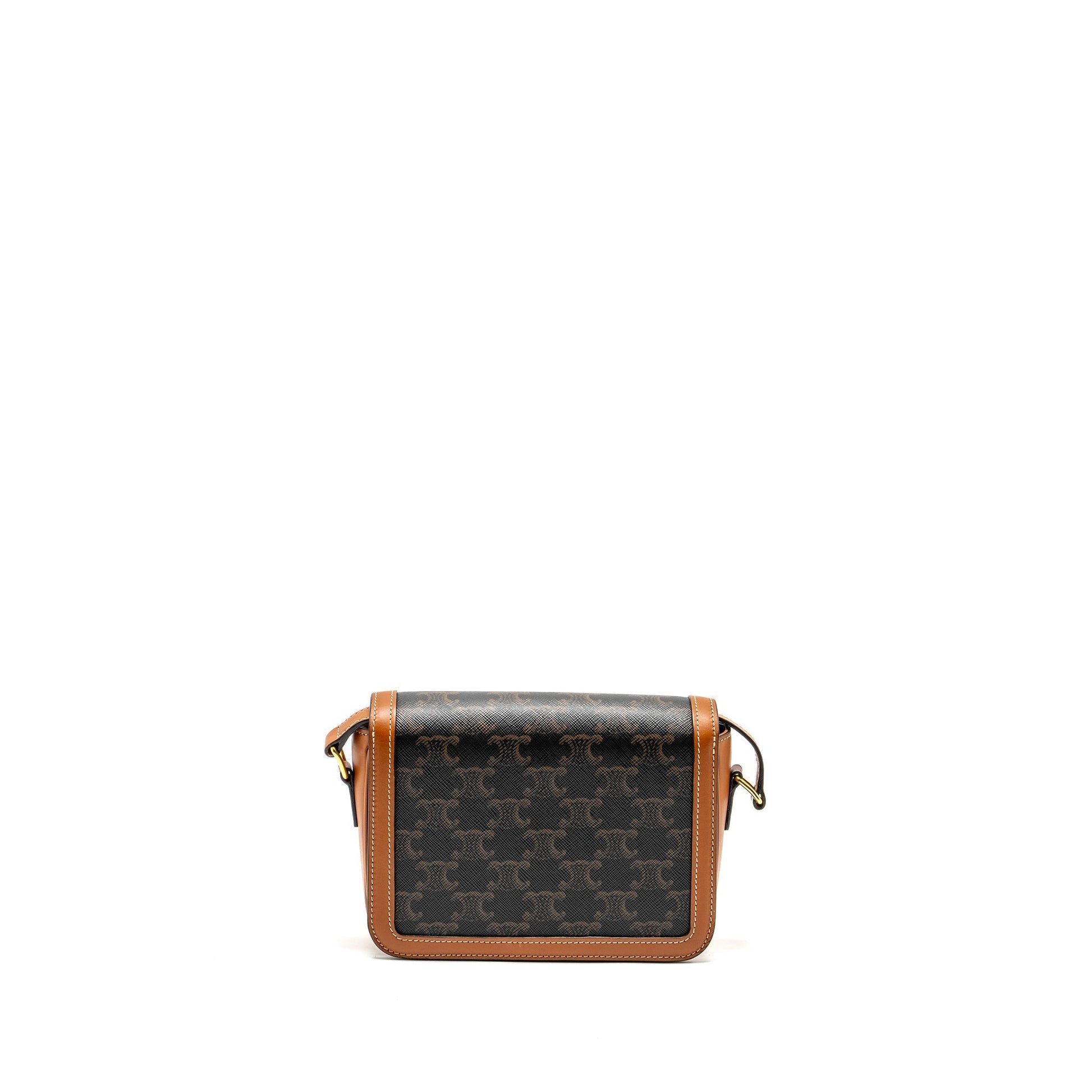 Celine Teen Triomphe Purse In Triomphe Calfskin Multicolour Canvas Brown Travel Bag