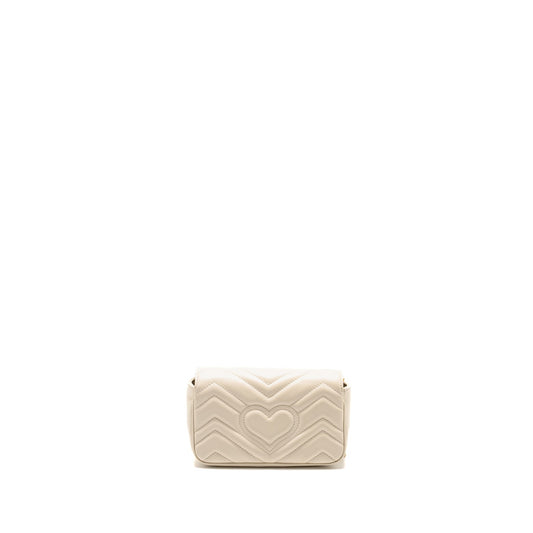 Gucci Marmont Super Calfskin Handbag White Mini Travel Bag