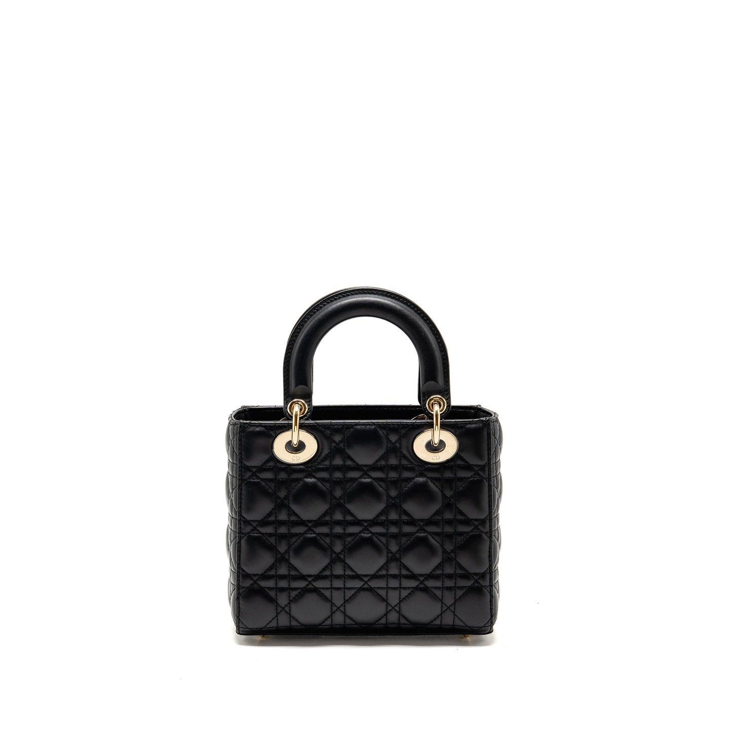 Dior My Lady Lambskin Handbag Black Small Travel Bag 4