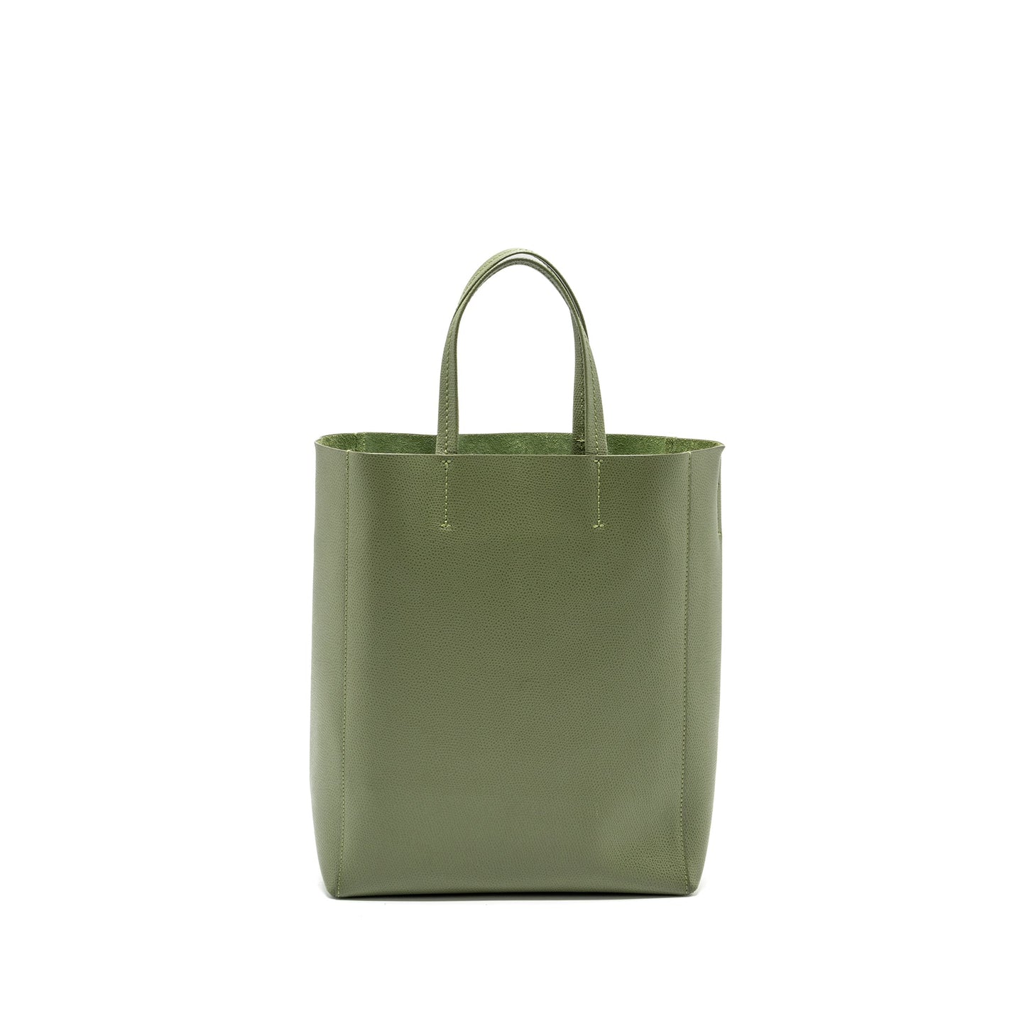 Luxury Vertical Cabas Tote Bag Grained Calfskin Green