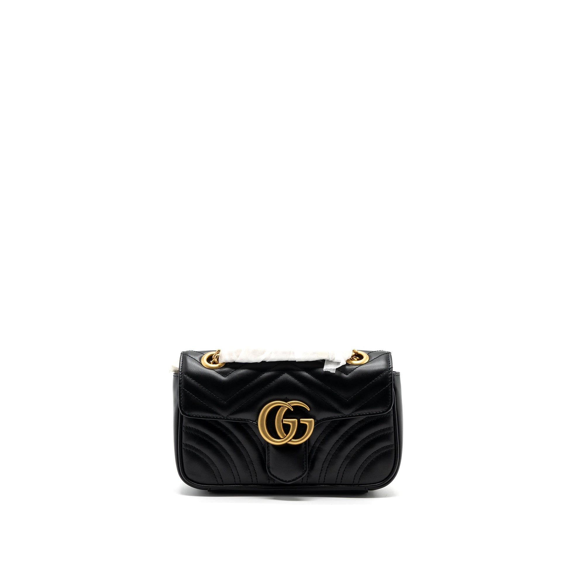 Gucci Marmont Calfskin Handbag Black Mini Travel Bag