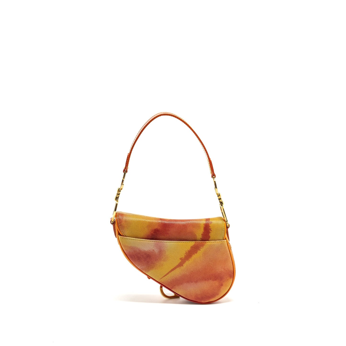 Dior Saddle Purse Fabric Multicolour Handbag Leather Mini Travel Bag