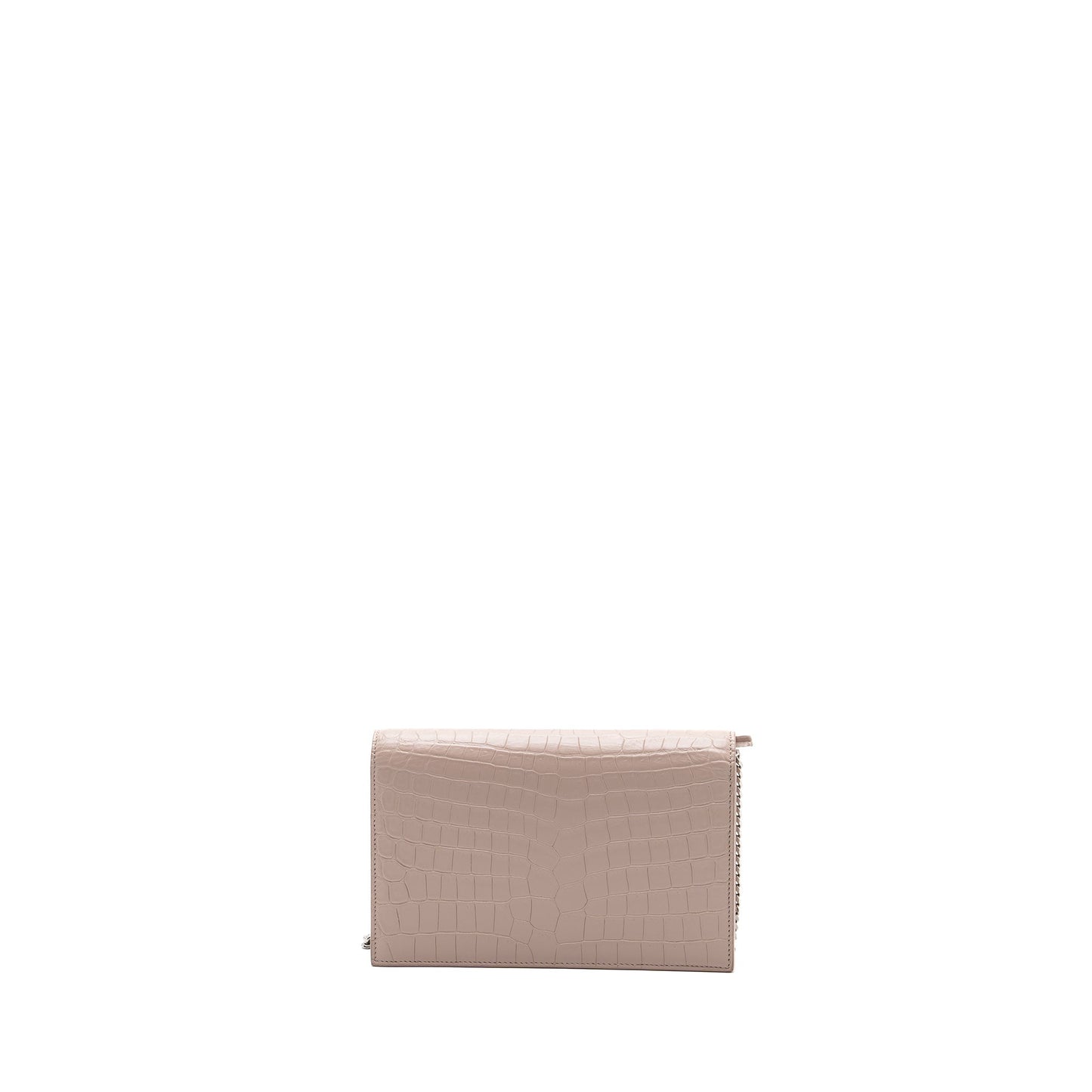 YSL Saint Laurent Saint Laurent Kate Wallet On Crocodile Embossed Leather Pink Crossbody Bag