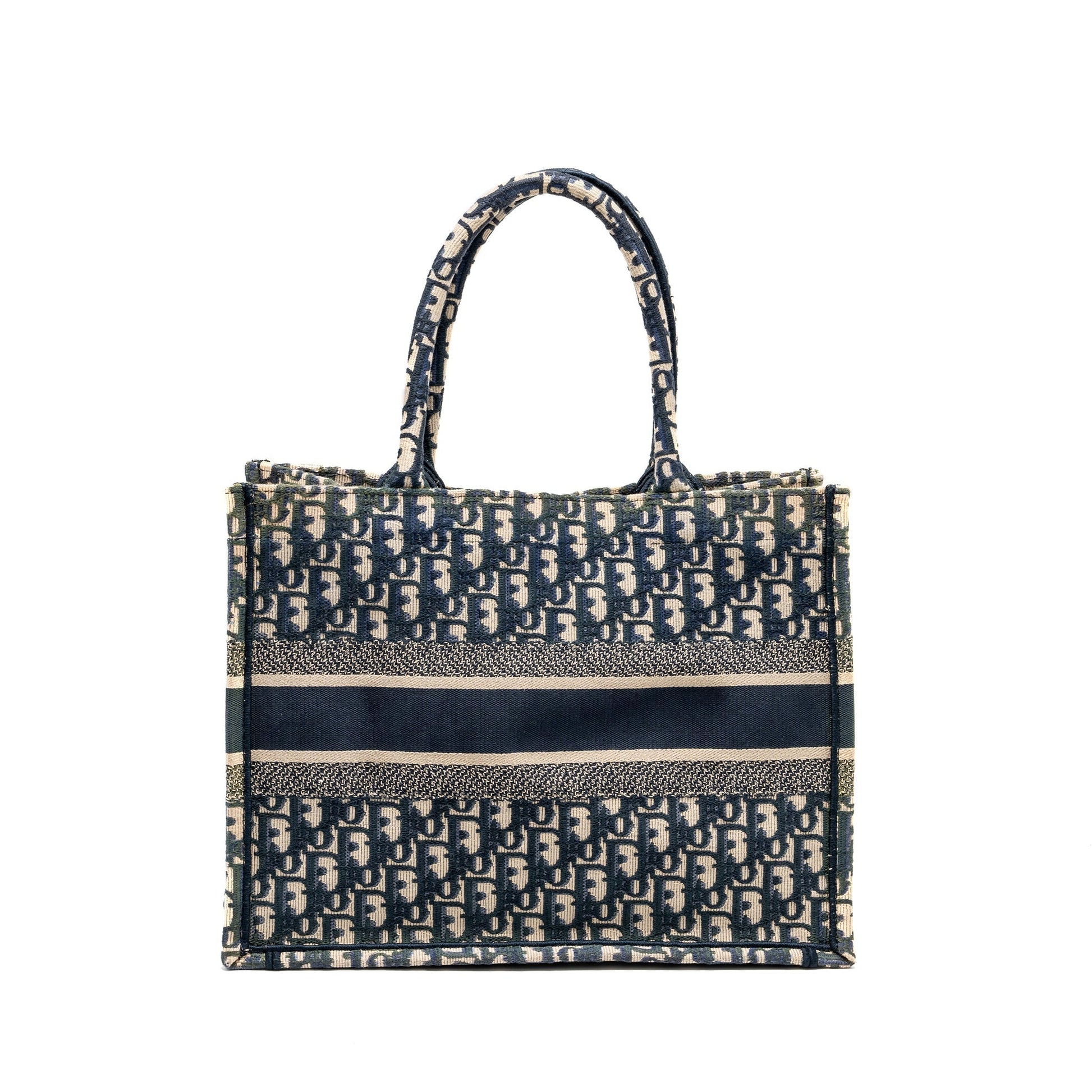 Dior Book Tote Oblique Embroidery Handbag Blue Medium Tote Bag Blue Handbag