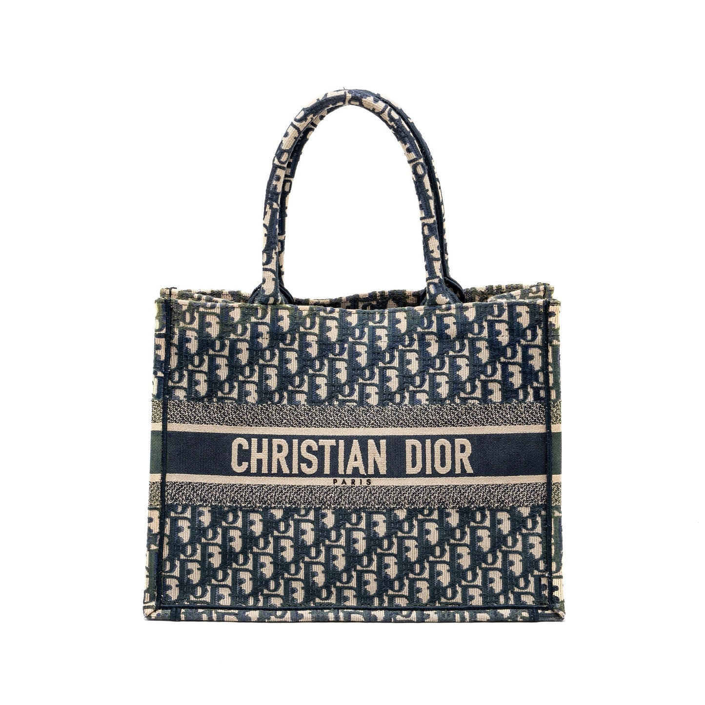 Dior Book Tote Oblique Embroidery Handbag Blue Medium Tote Bag Blue Handbag