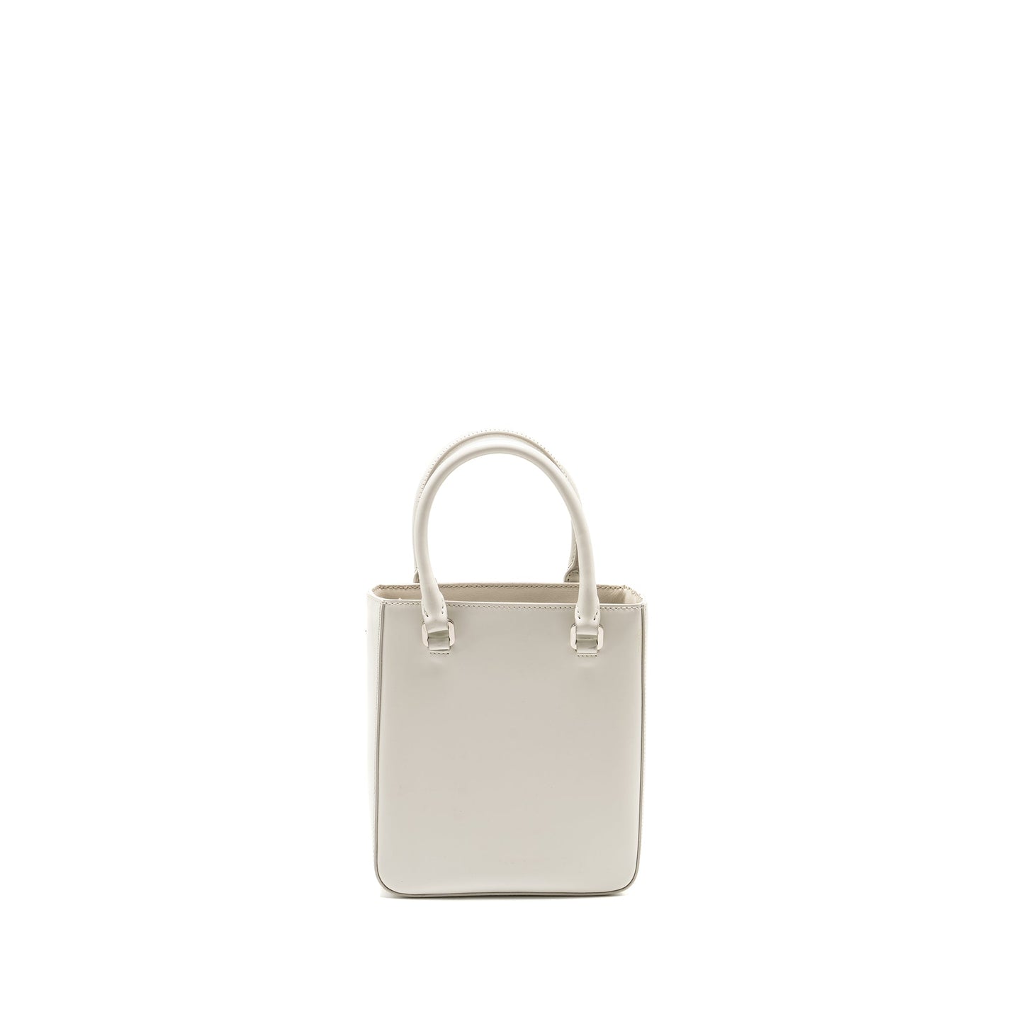 Prada Brushed Tote Purse Handbag Leather White Tote Bag