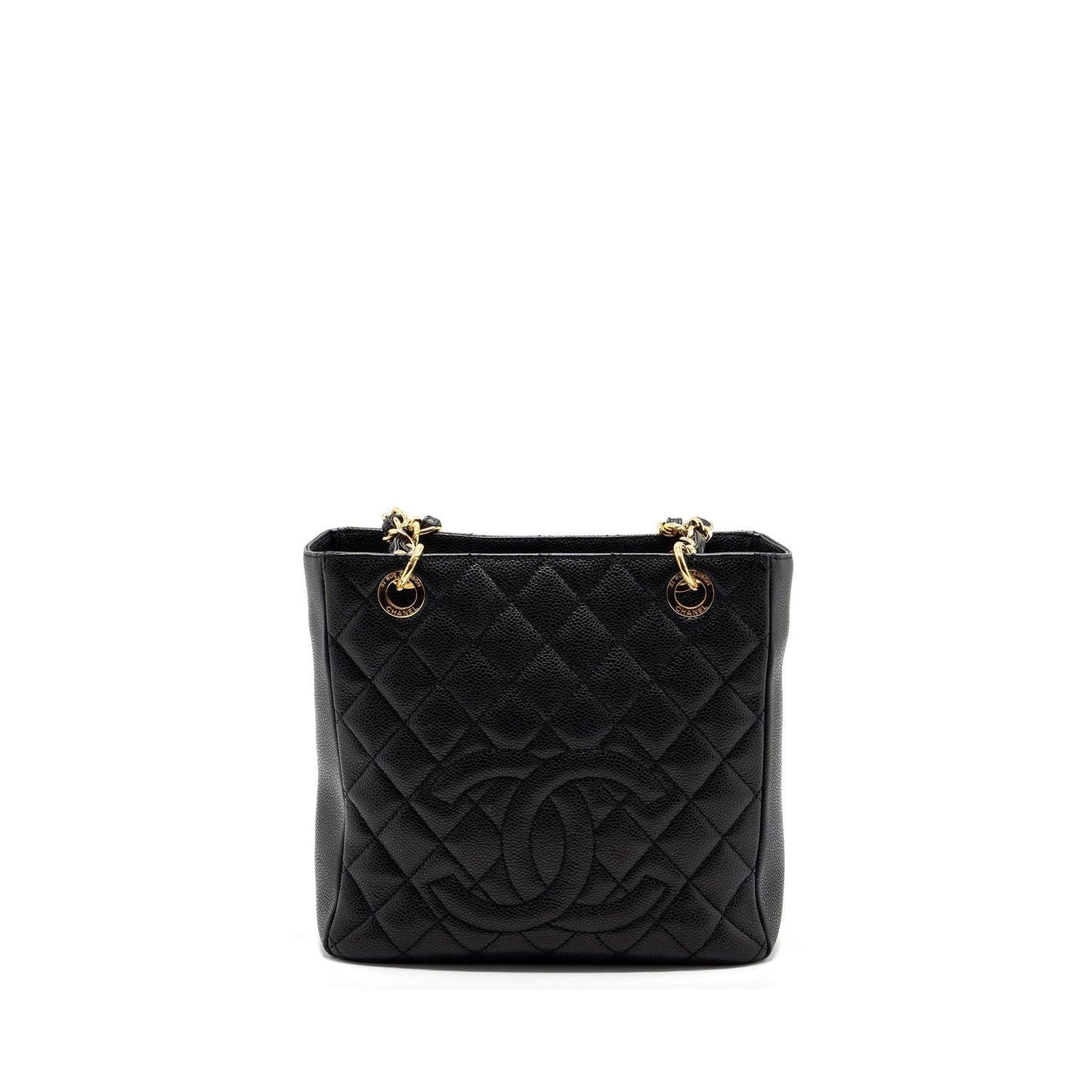 Chanel Grand Shopping Caviar GHW Black PM Tote Bag