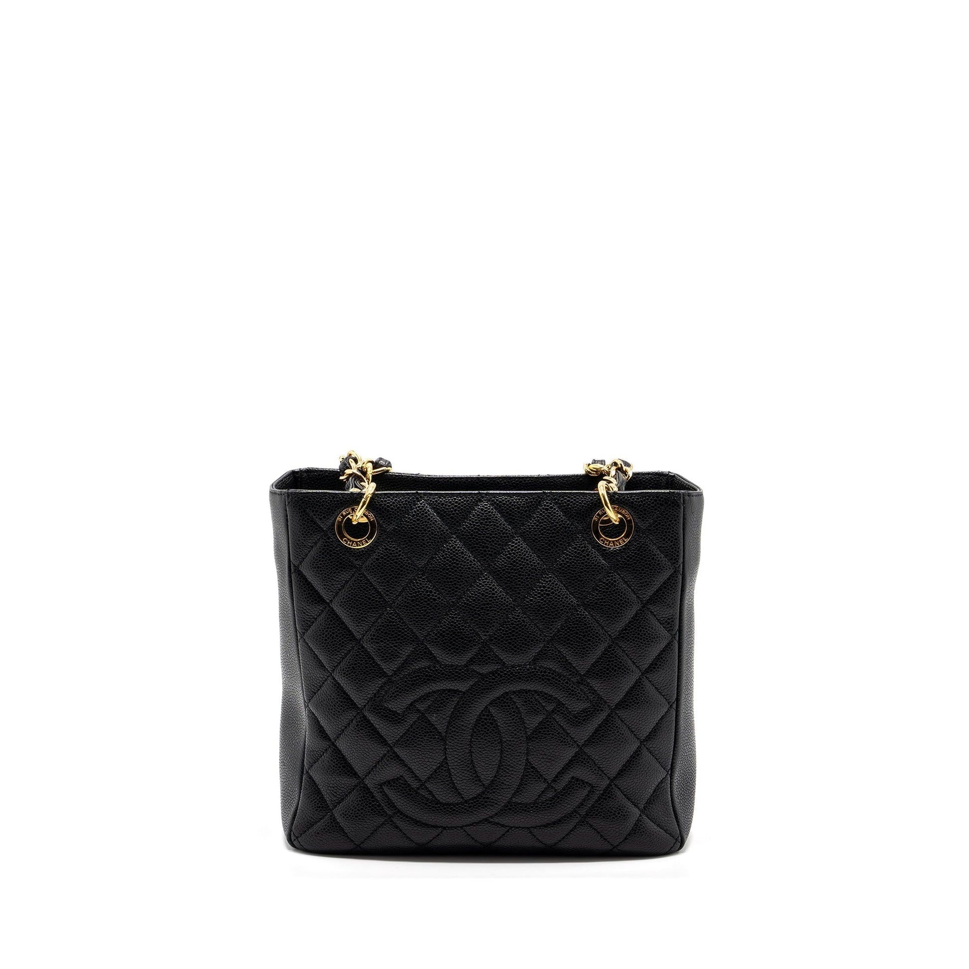 Chanel Grand Shopping Caviar GHW Black PM Tote Bag