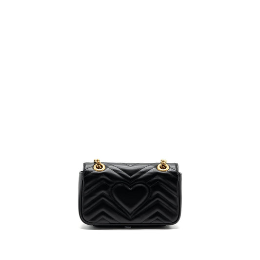 Gucci Marmont Calfskin Handbag Black Mini Travel Bag