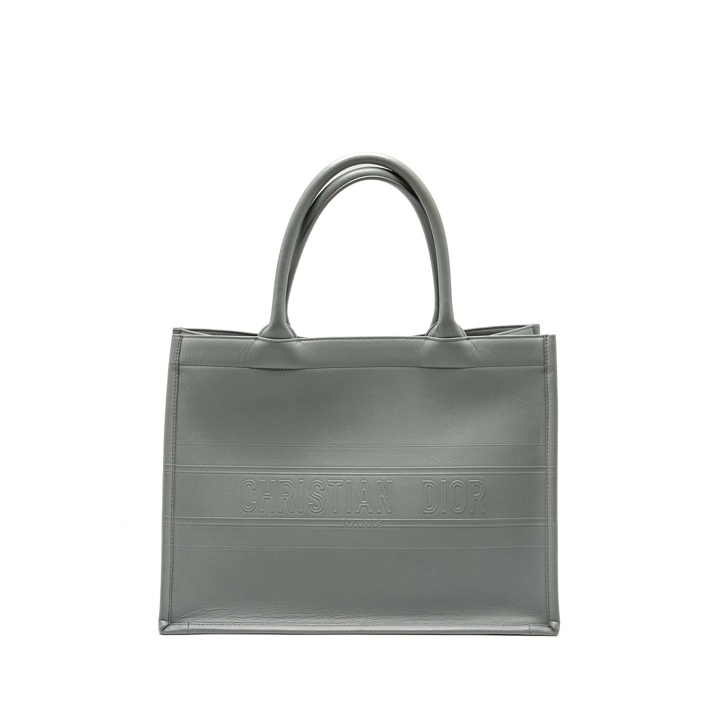 Dior Booktote Calfskin Grey Handbag Medium Tote Bag