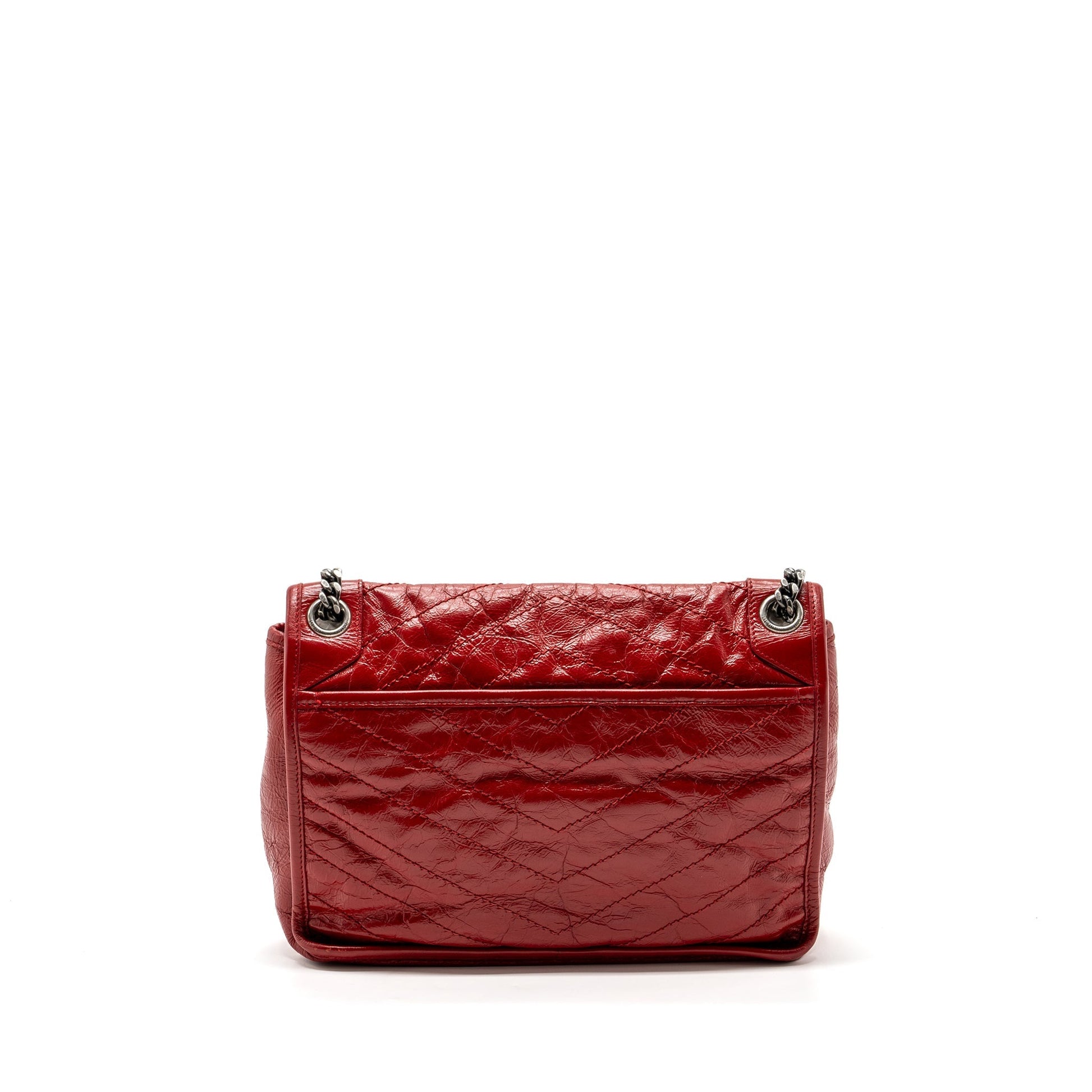 YSL Saint Laurent Saint Laurent Niki Purse Of Calfskin Ruthenium Red Medium Travel Bag