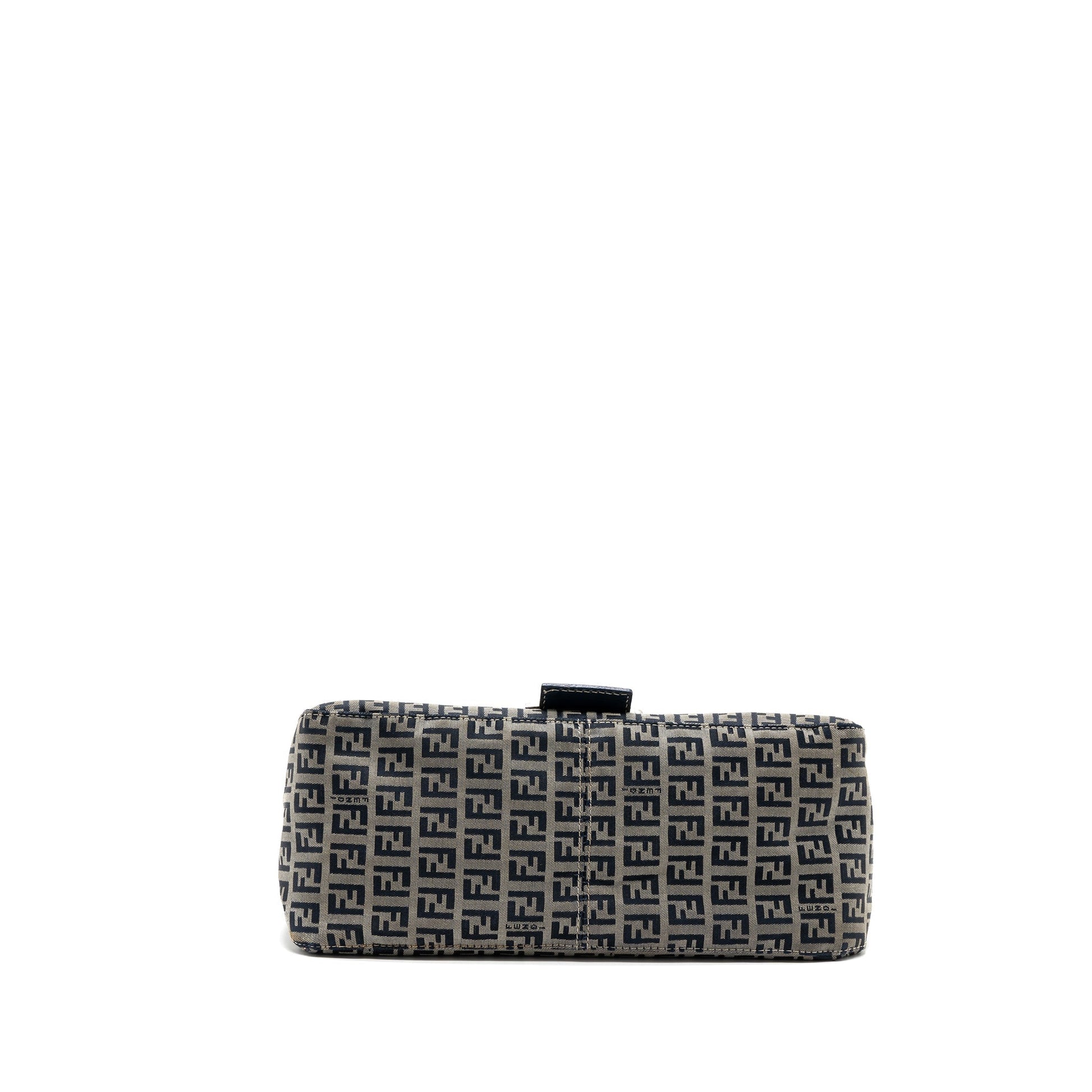 Fendi Zucchino Mama Purse Jacquard Grey Canvas Gray Flap Travel Bag