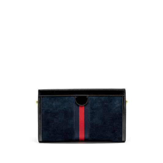 Gucci Ophidia Chain Bag Dragon Embroidered Multicolour Suede Black Travel Bag