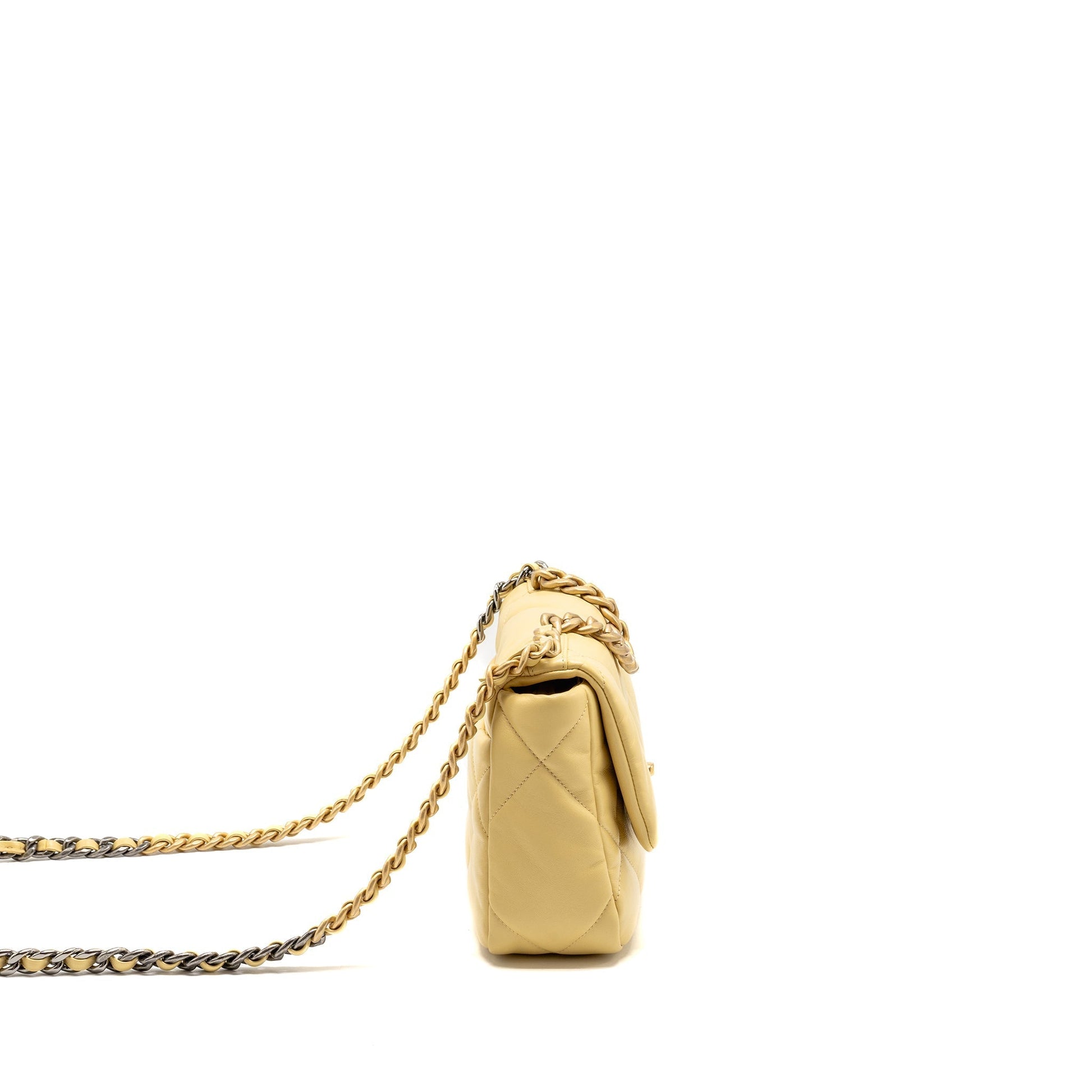 Chanel 19 Lambskin Yellow Hardware Microchip Multicolour Small Handbag