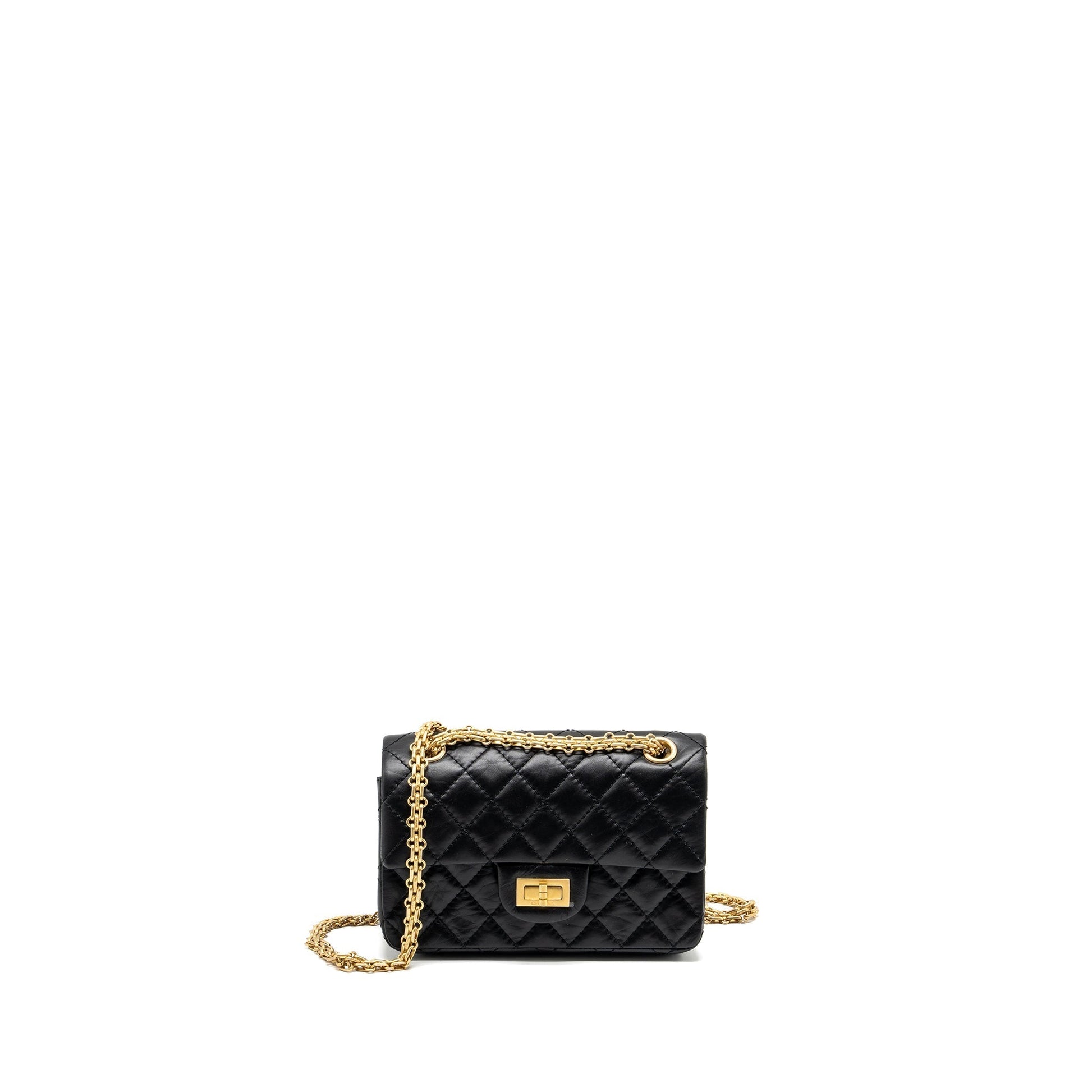 Chanel 2.55 Reissue Aged Calfskin GHW Microchip Black Mini Bag