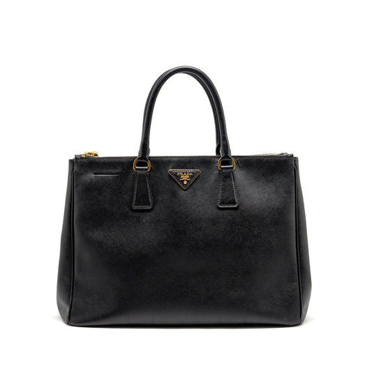 Prada Saffiano Tote Purse Calfskin Handbag Black Tote Bag