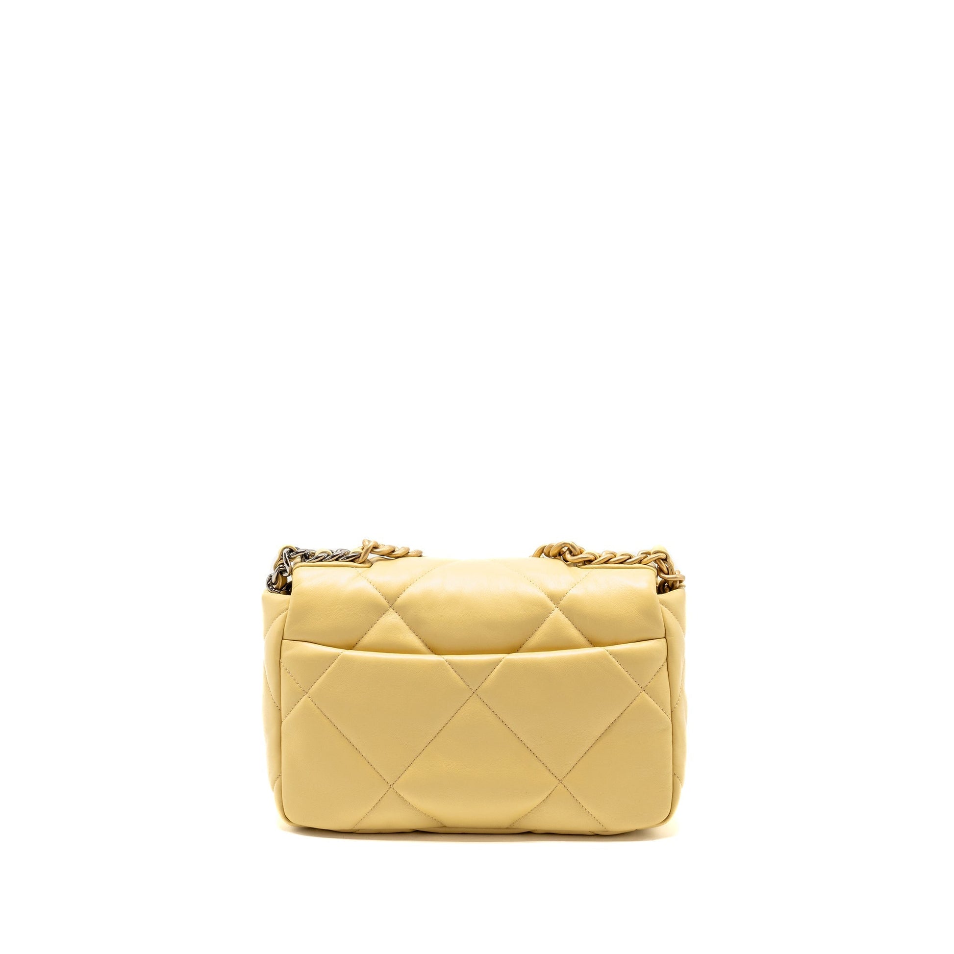 Chanel 19 Lambskin Yellow Hardware Microchip Multicolour Small Handbag