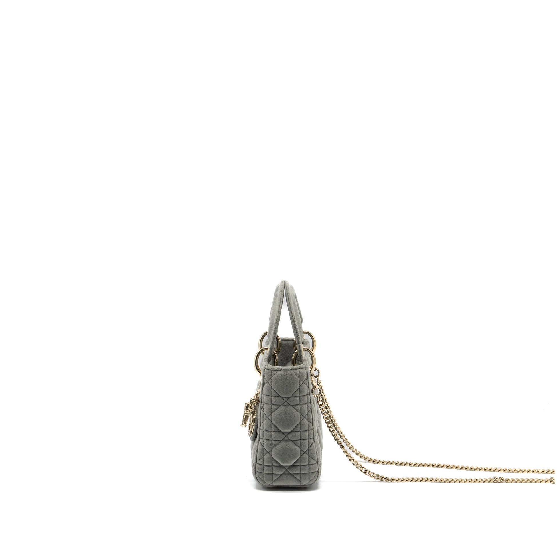 Dior Lady Velvet Light Grey Handbag Mini Travel Bag
