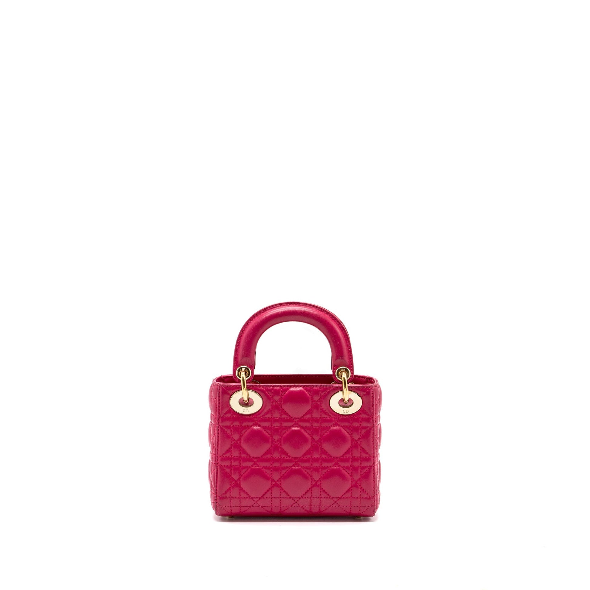 Dior Lady Lambskin Handbag Pink Mini Travel Bag