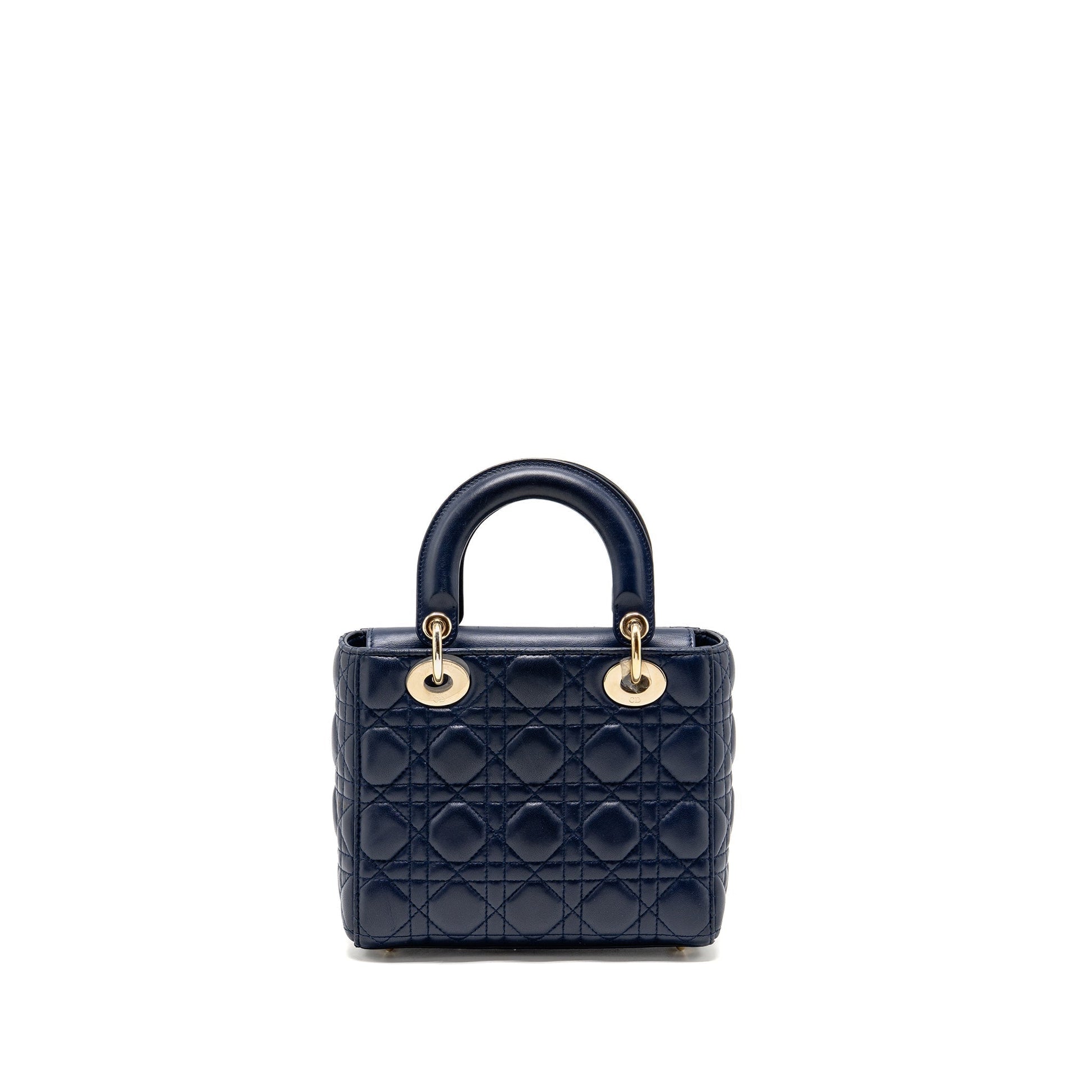 Dior My Lady Lambskin Dark Handbag Blue Small Travel Bag