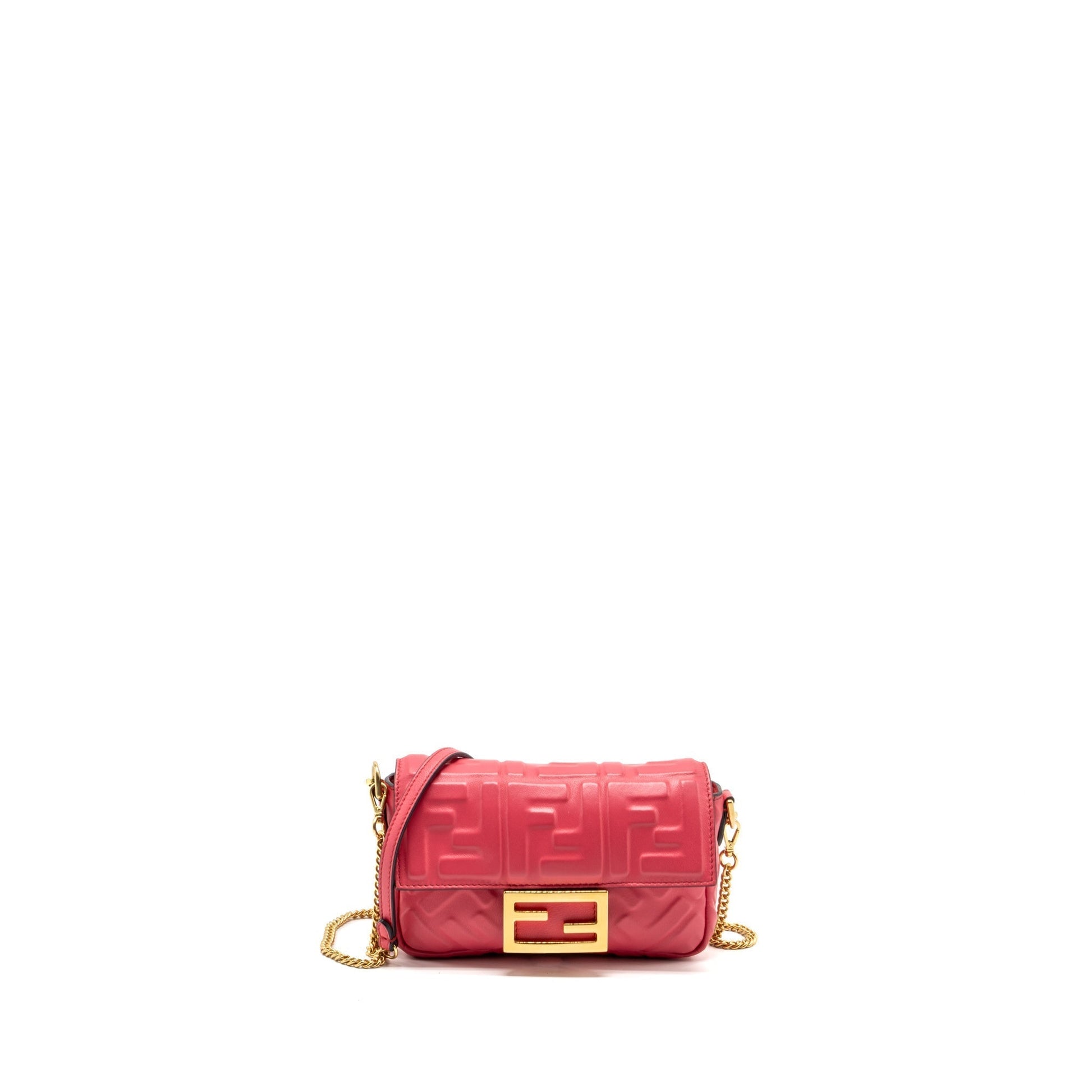 Fendi Baguette Purse Nappa Lambskin Pink Mini Shoulder Bag