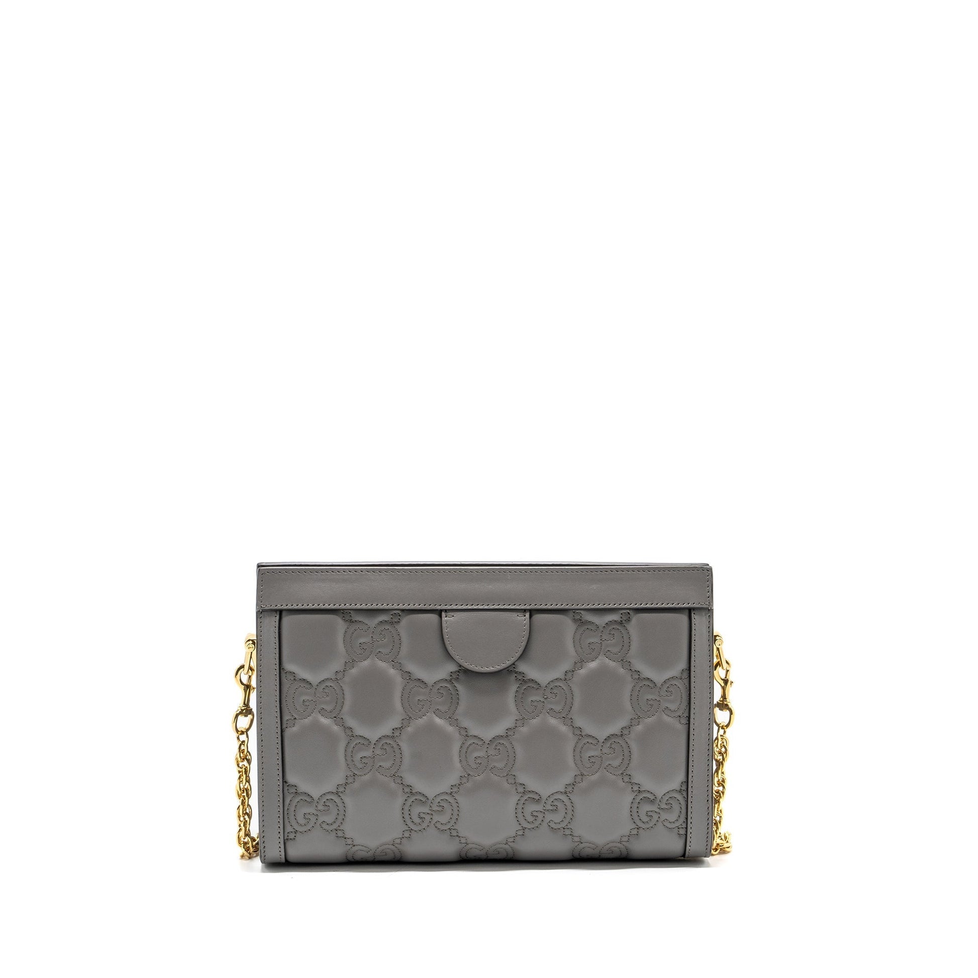 Gucci Crossbody Bag Calfskin Grey Chain