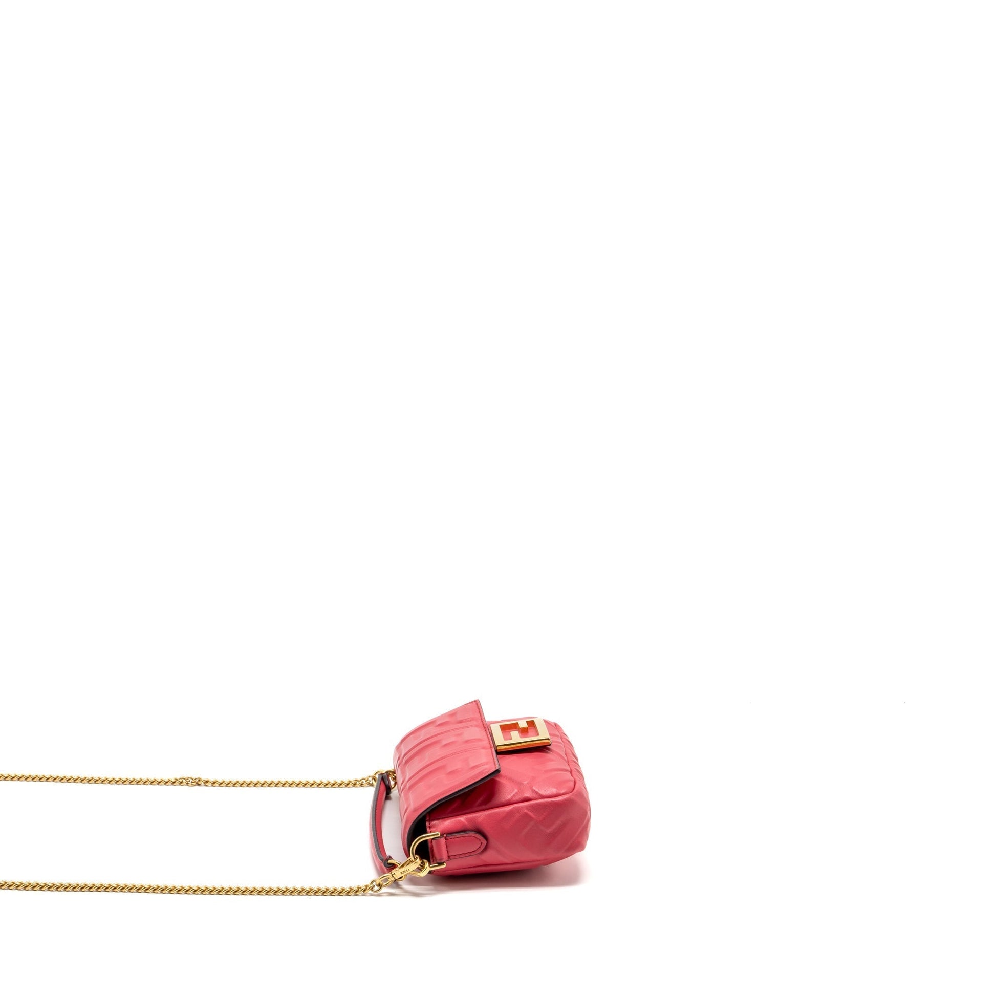 Fendi Baguette Purse Nappa Lambskin Pink Mini Shoulder Bag