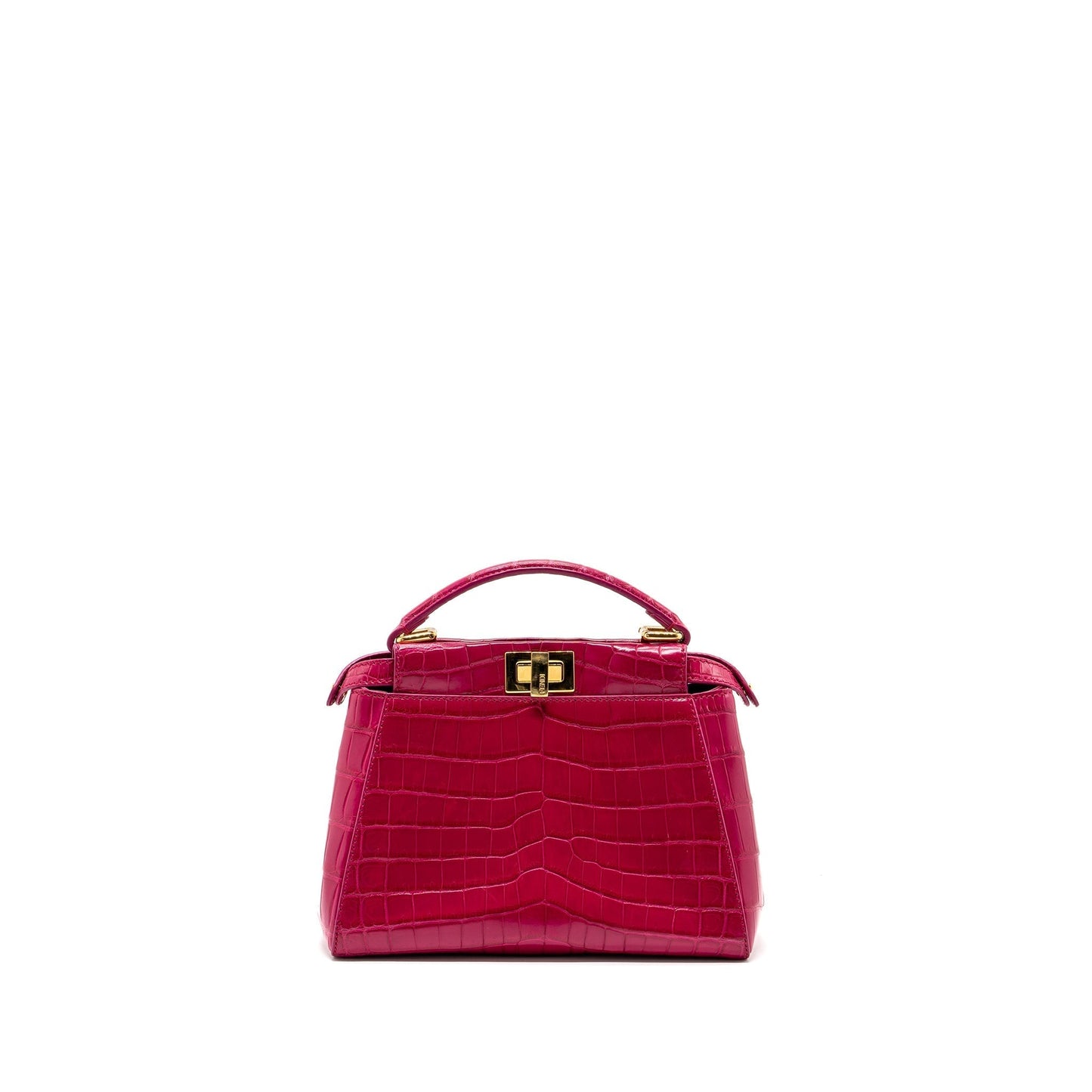 Fendi Peekaboo Purse Crocodile Pink Mini Travel Bag