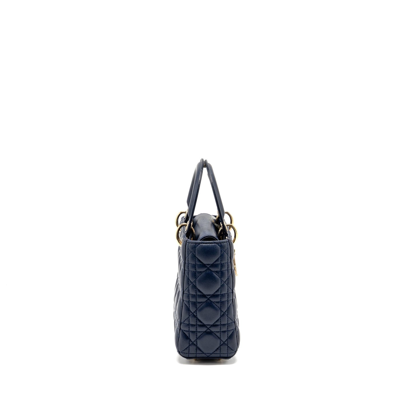 Dior My Lady Lambskin Dark Handbag Blue Small Travel Bag