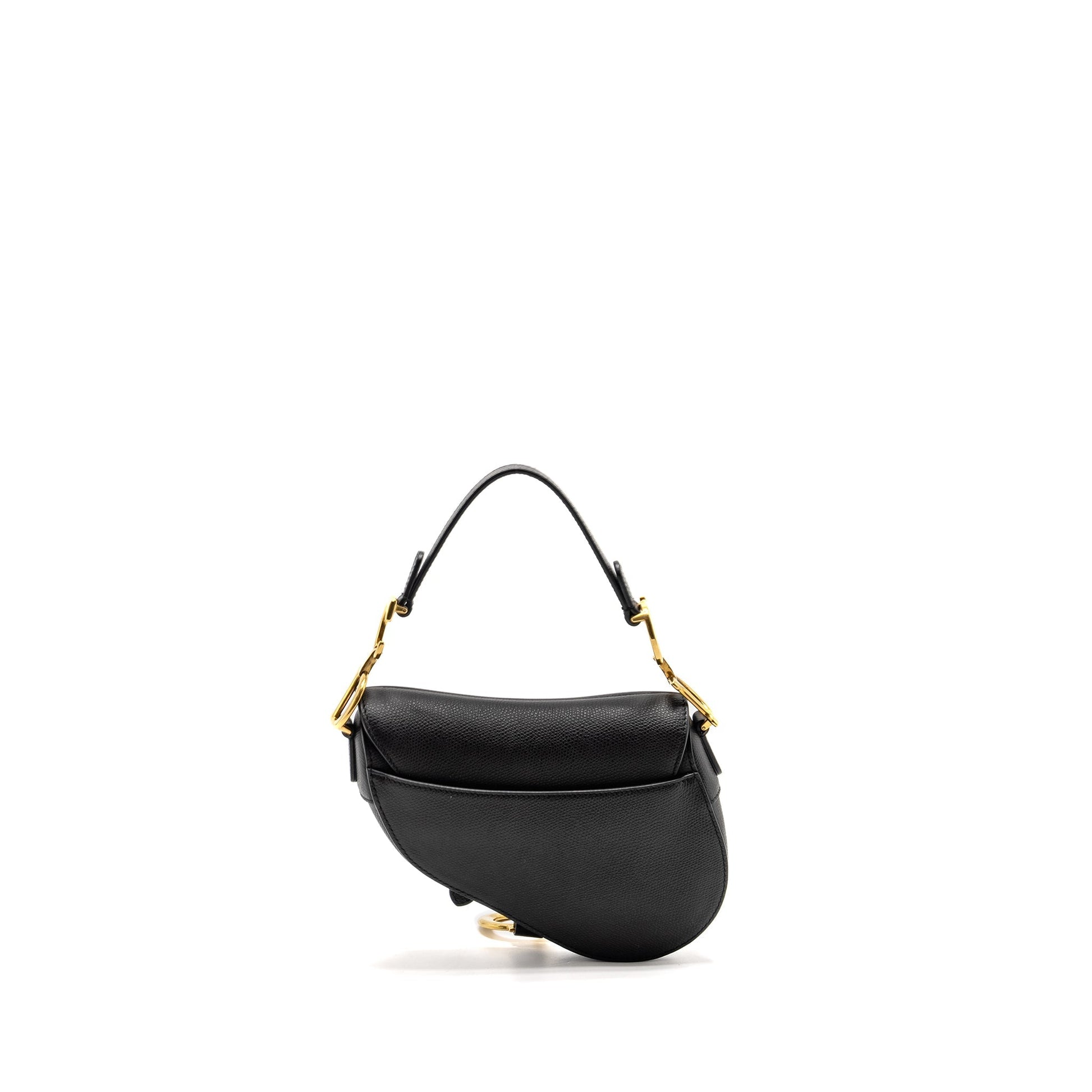 Dior Saddle Purse Calfskin Handbag Black Travel Bag