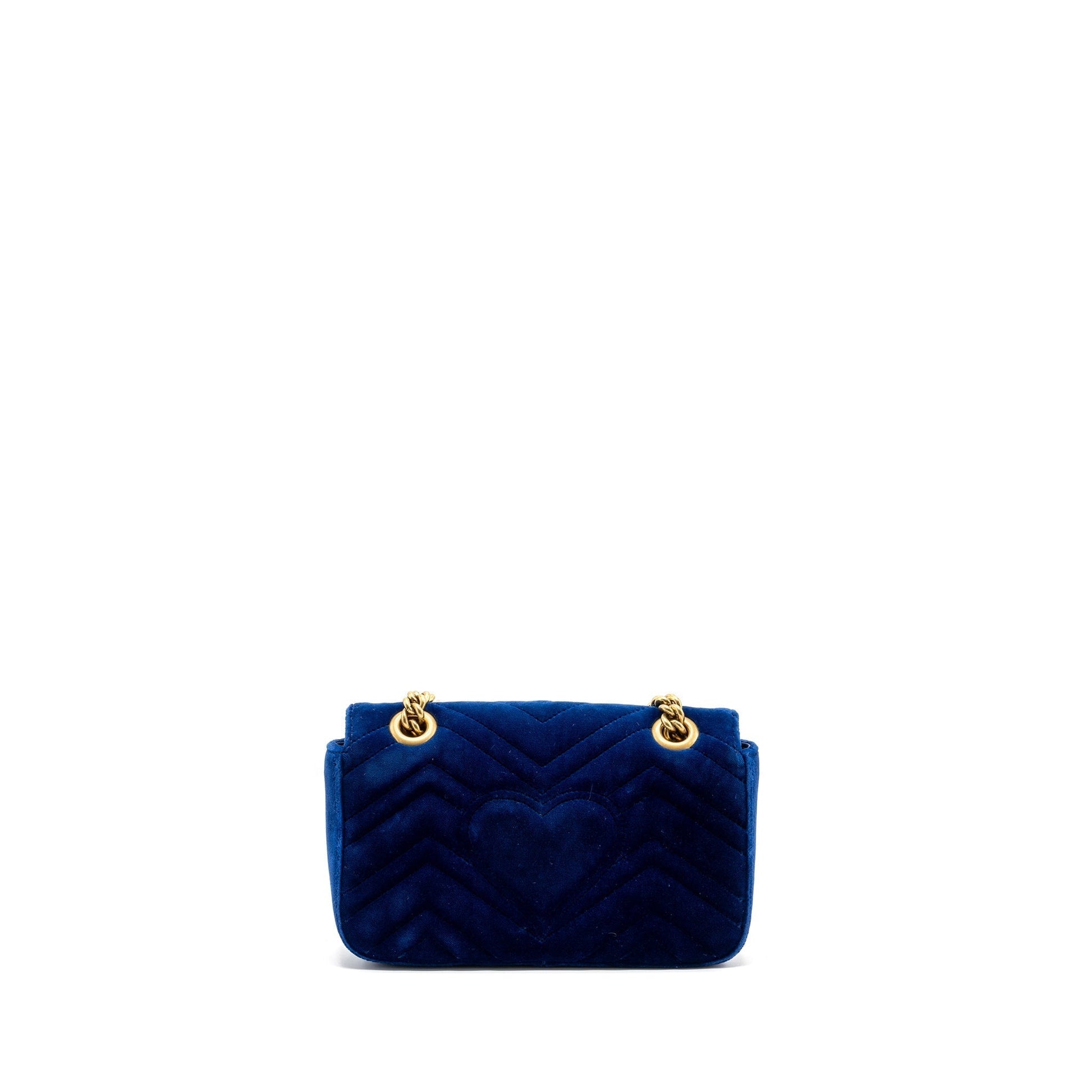 Gucci Marmont Bag Velvet Blue Small Travel Bag