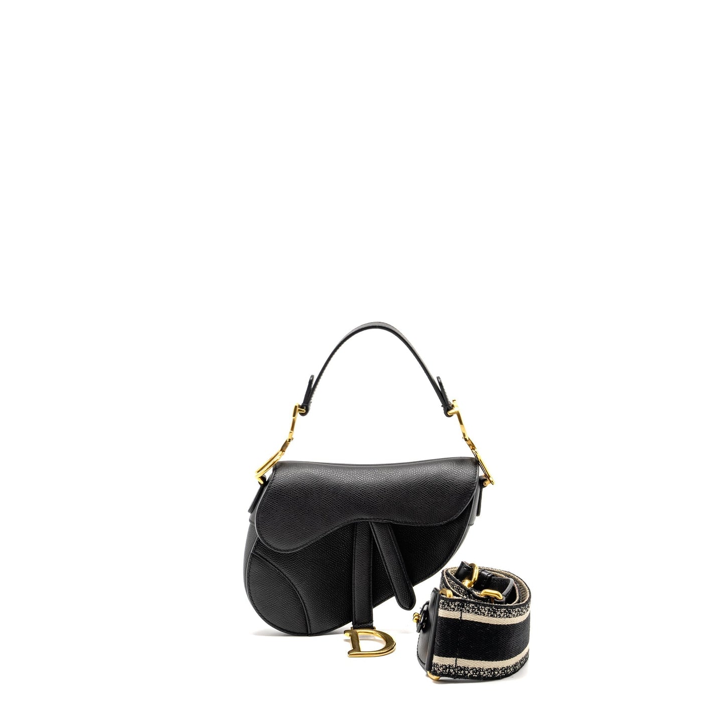 Dior Saddle Purse Calfskin Handbag Black Travel Bag