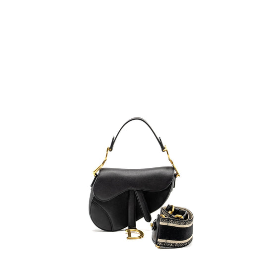 Dior Saddle Purse Calfskin Handbag Black Travel Bag
