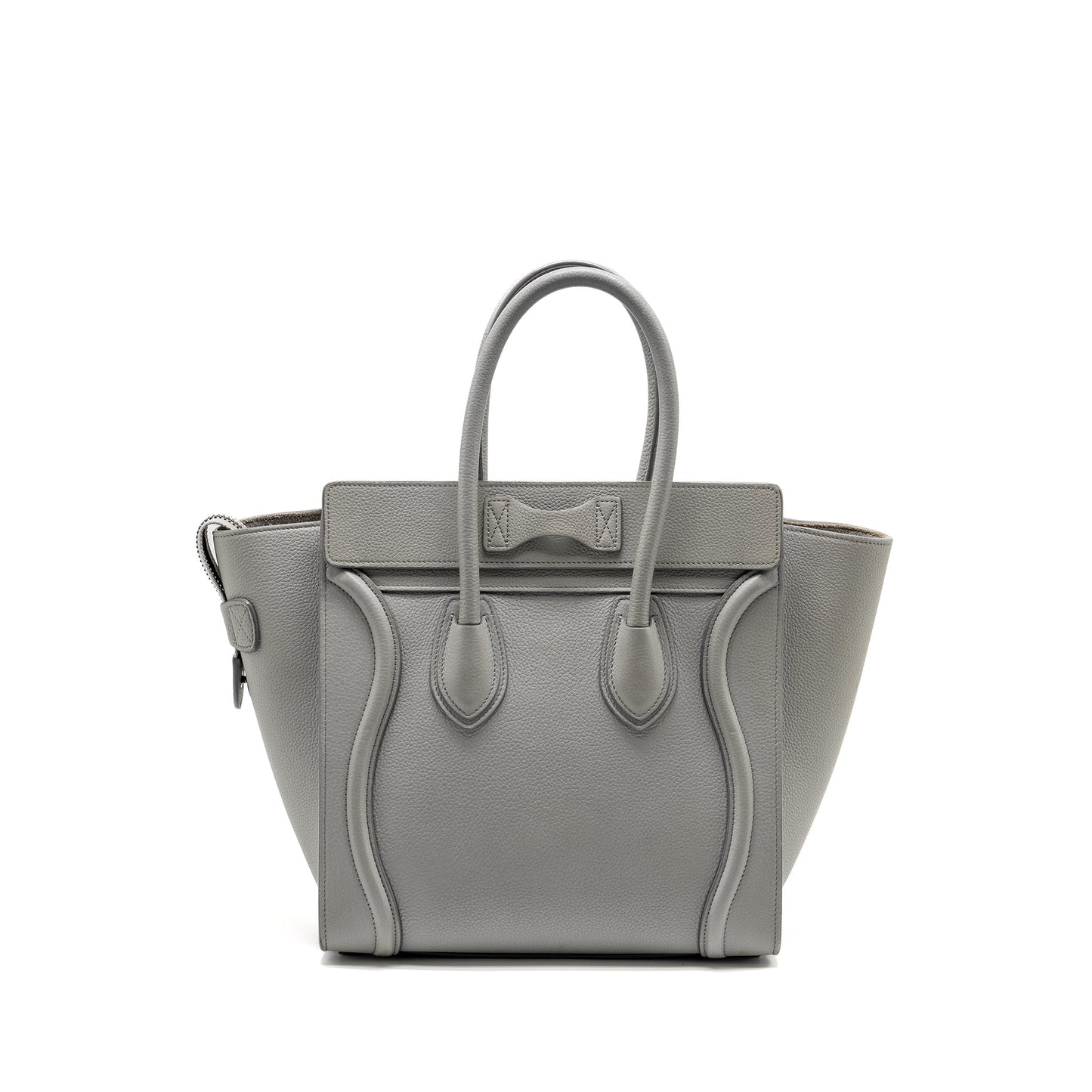 Celine Micro Luggage Purse Calfskin Light Grey Handbag Travel Bag