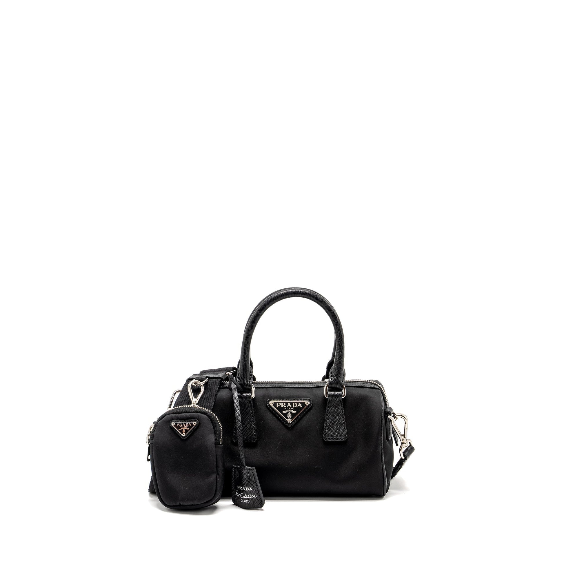 Prada Top Handle Re Edition Purse Handbag Nylon Black Travel Bag