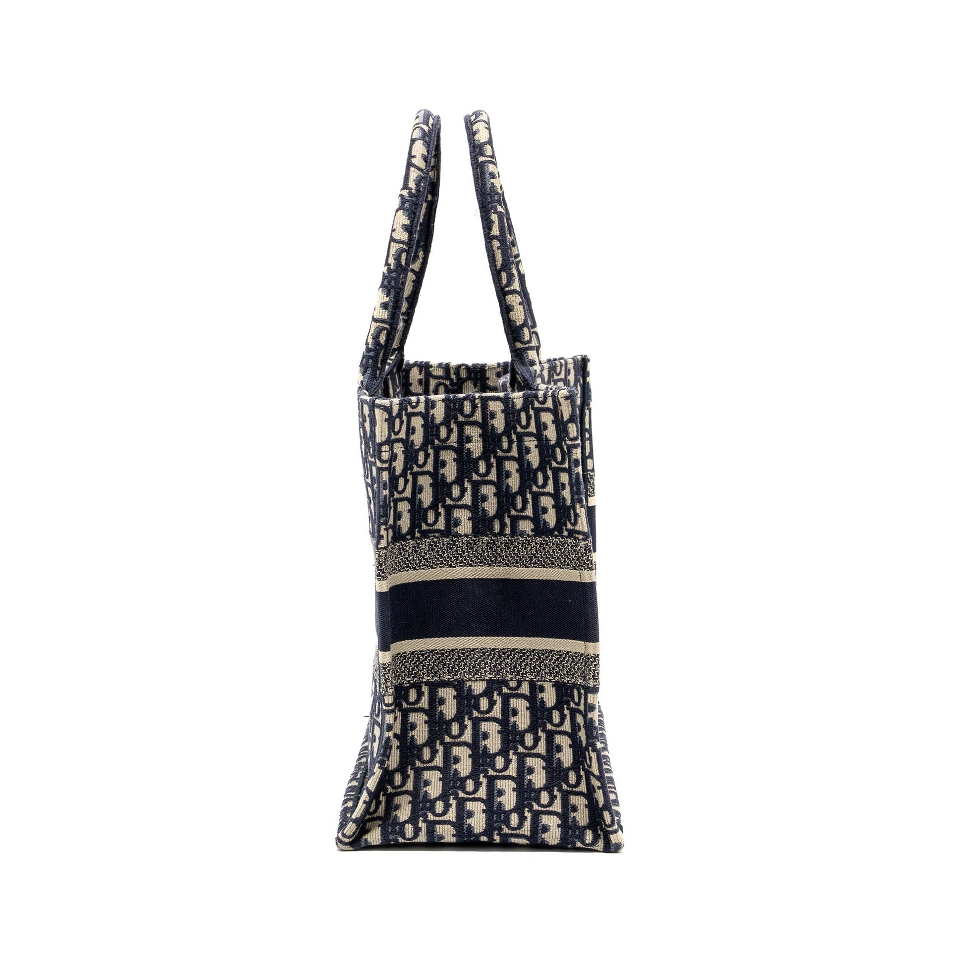 Dior Book Tote Oblique Emboidery Handbag Blue Medium Tote Bag