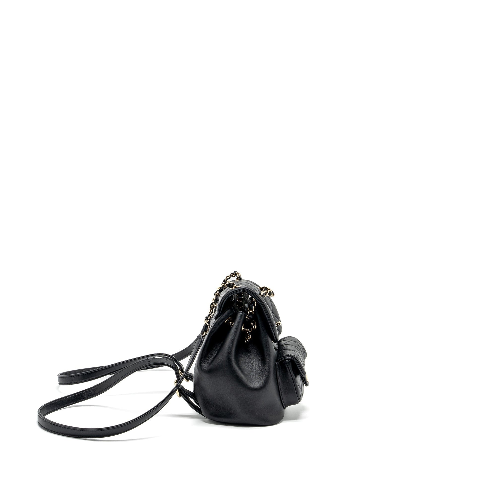 Chanel Duma backpack Lambskin LGHW microchip Black Microchip 2