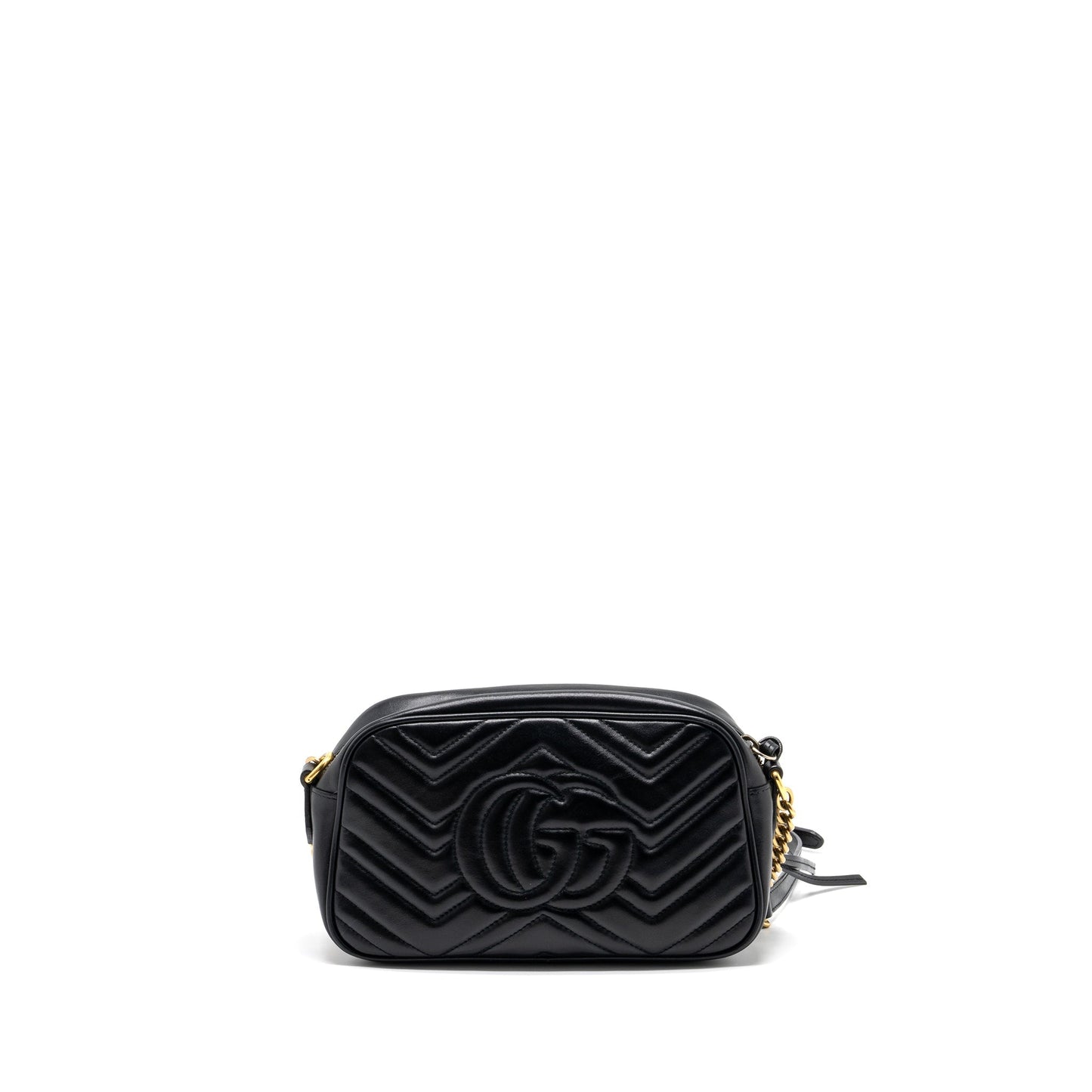 Gucci Marmont Shoulder Bag Calfskin Matelasse Black Ghw 1