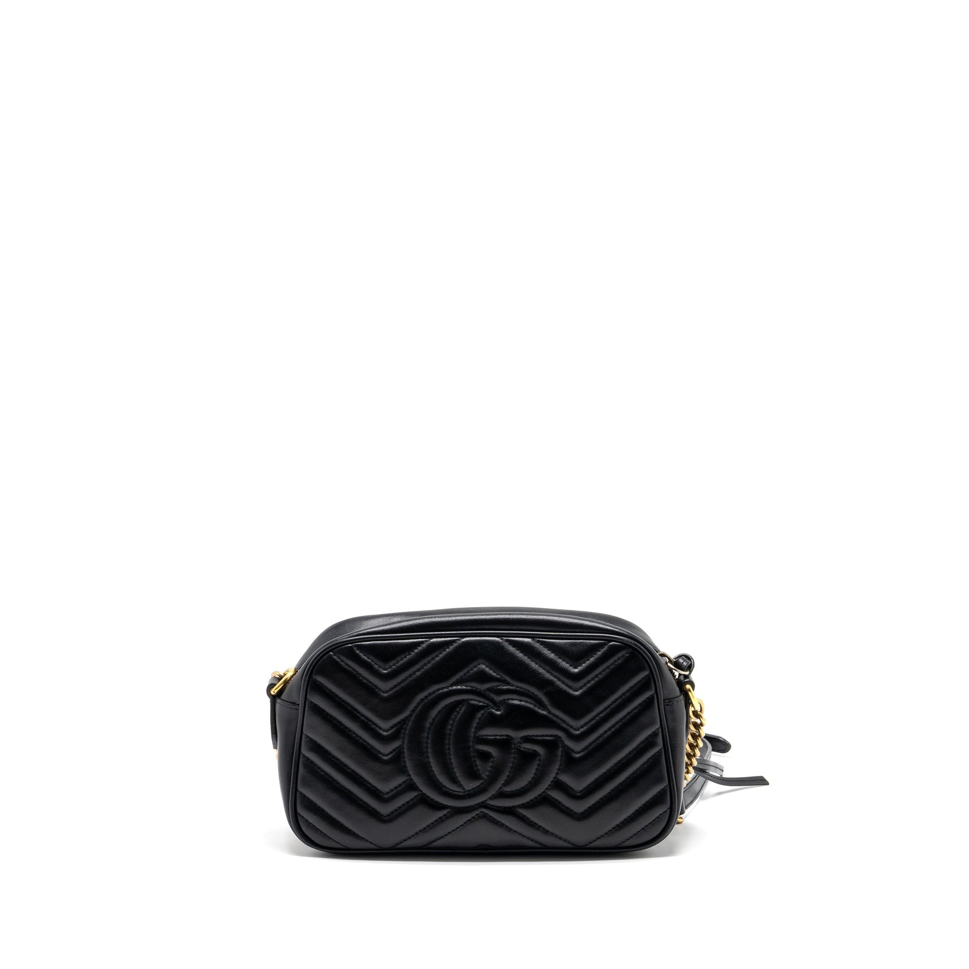 Gucci Marmont Shoulder Bag Calfskin Matelasse Black Ghw 1