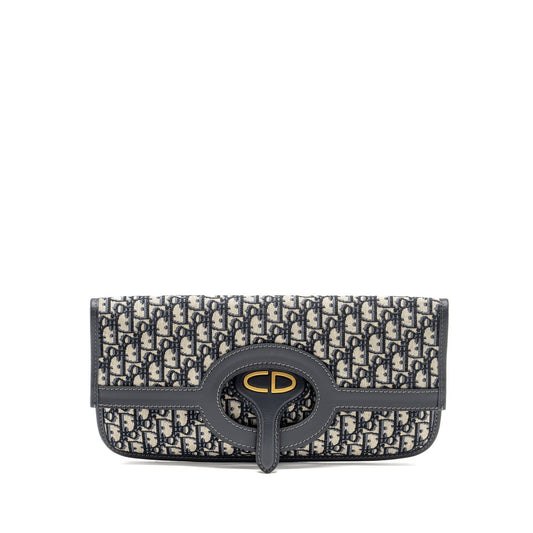 Dior Folder Clutch Oblique Handbag Leather Canvas Clutch Bag