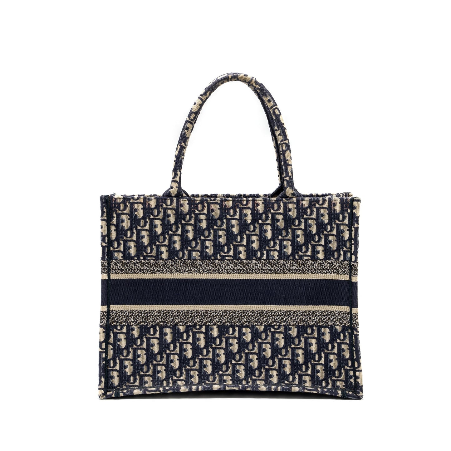 Dior Book Tote Oblique Emboidery Handbag Blue Medium Tote Bag
