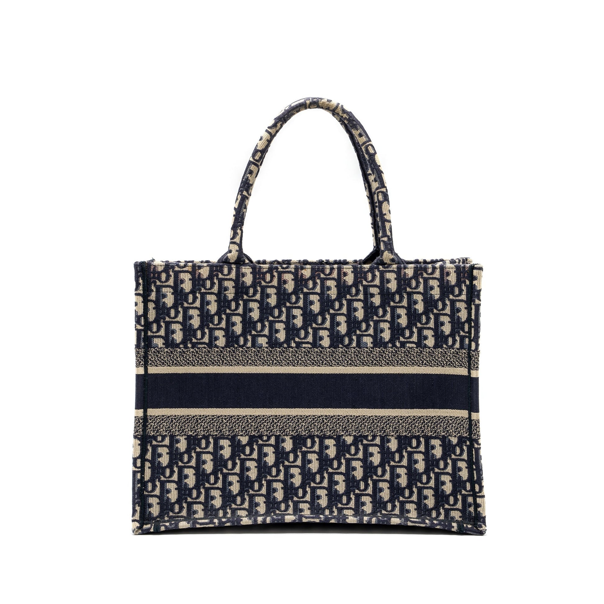 Dior Book Tote Oblique Emboidery Handbag Blue Medium Tote Bag