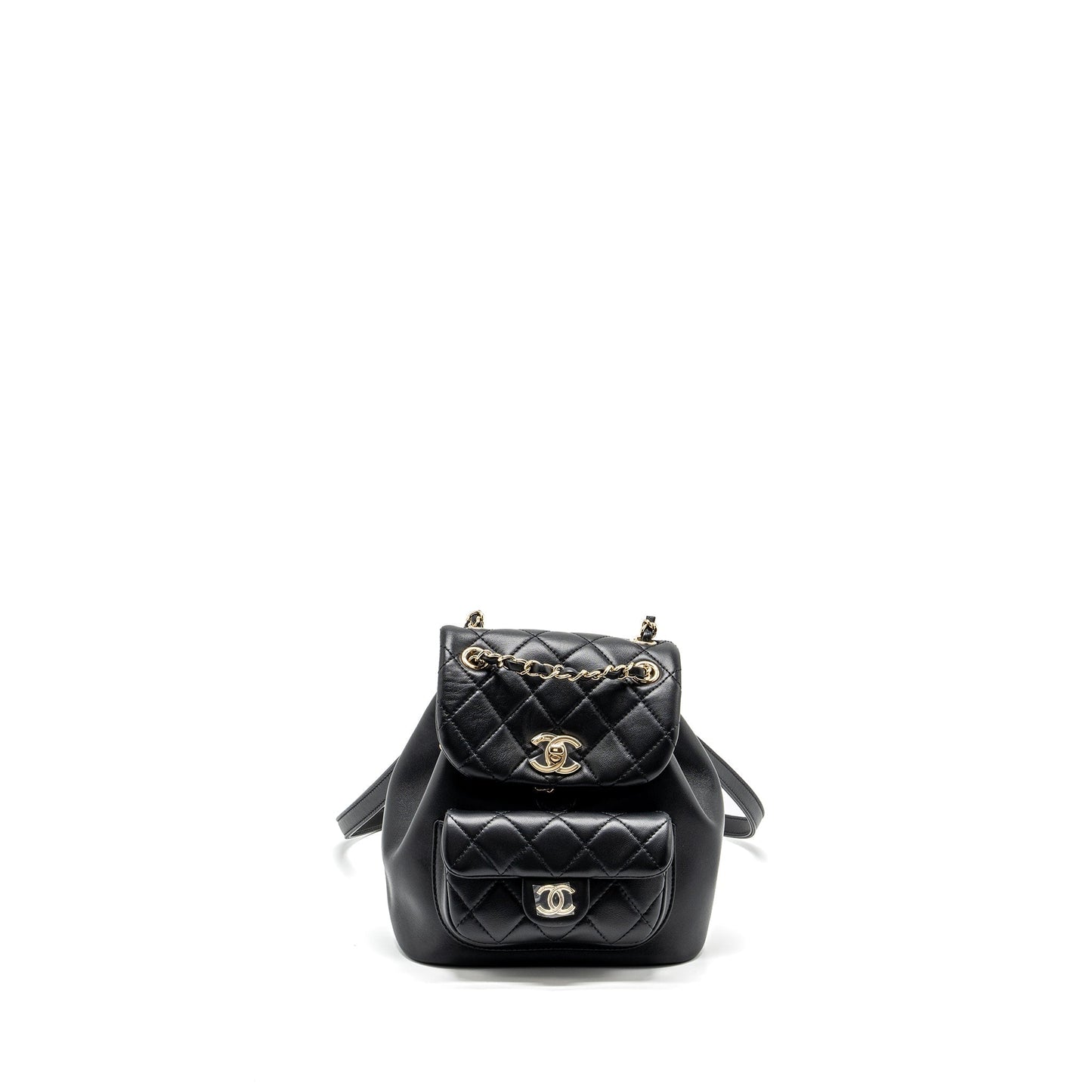 Chanel Duma backpack Lambskin LGHW microchip Black Microchip 2