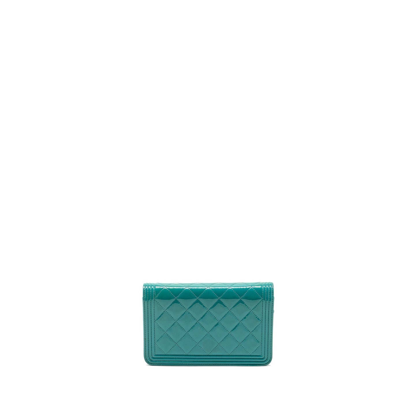 Chanel Boy on Patent SHW Green Wallet Case