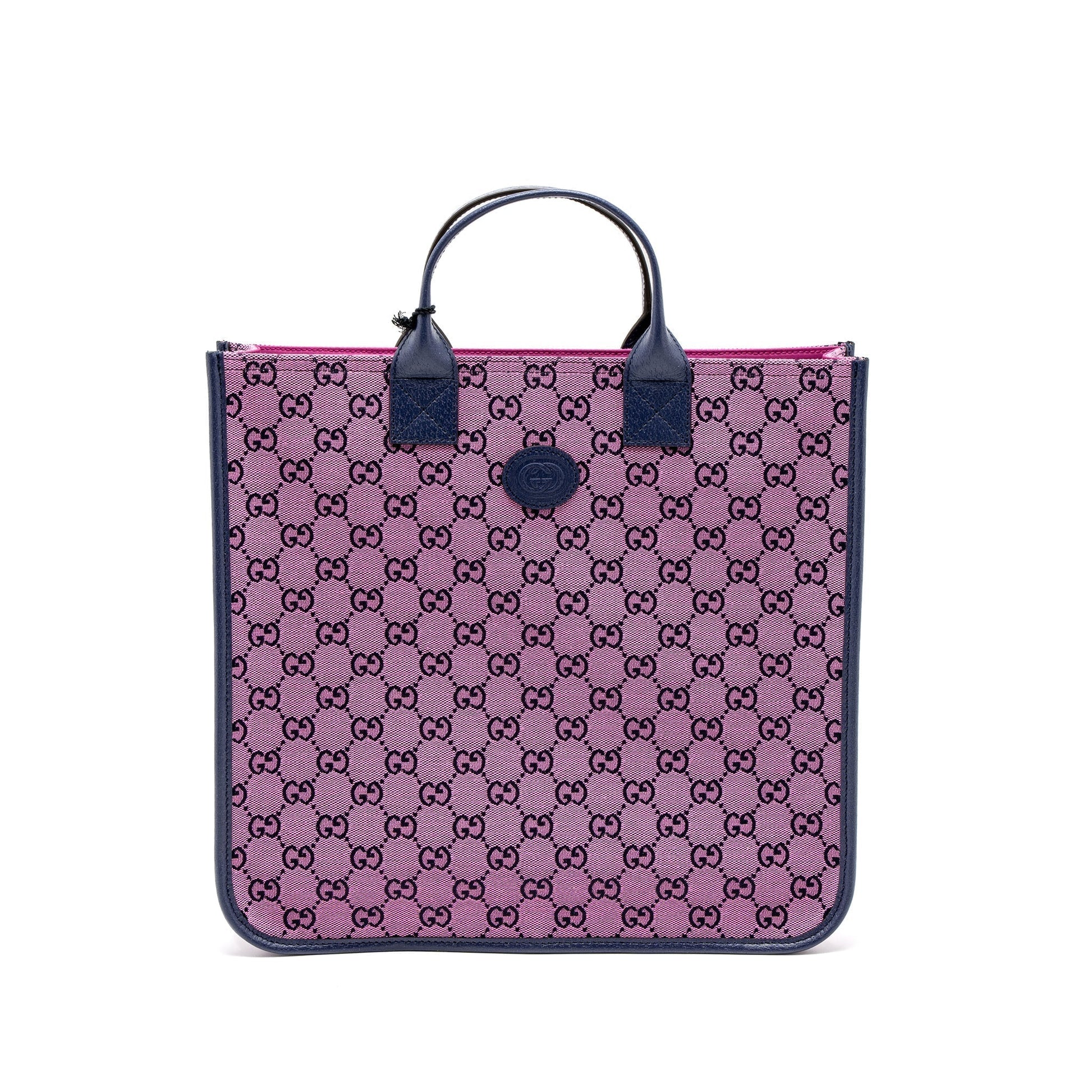 Gucci Children Tote Bag Purple Leather Canvas