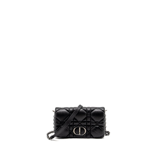 Dior Caro Purse Calfskin Hardware Handbag Black Mini Travel Bag