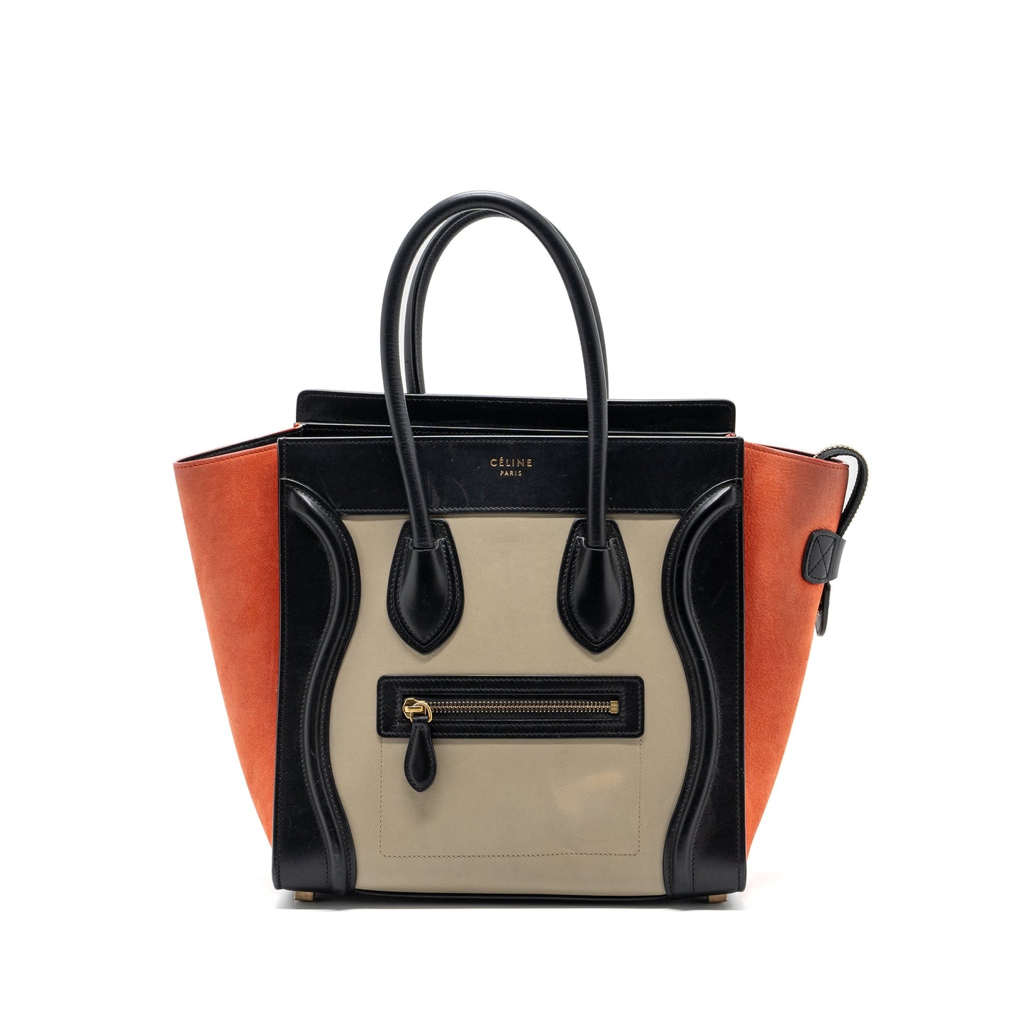 Celine Micro Luggage Calfskin Multicolour Handbag Leather Suede Travel Bag