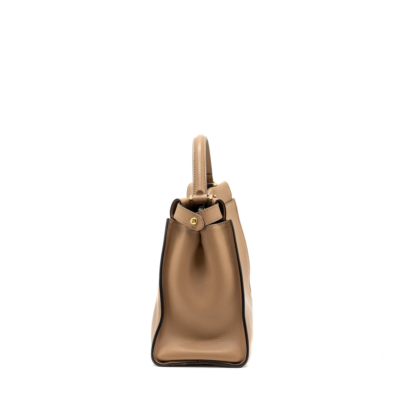 Fendi Peekaboo Calfskin Tobacco Multicolour Hardware Handbag Medium Travel Bag