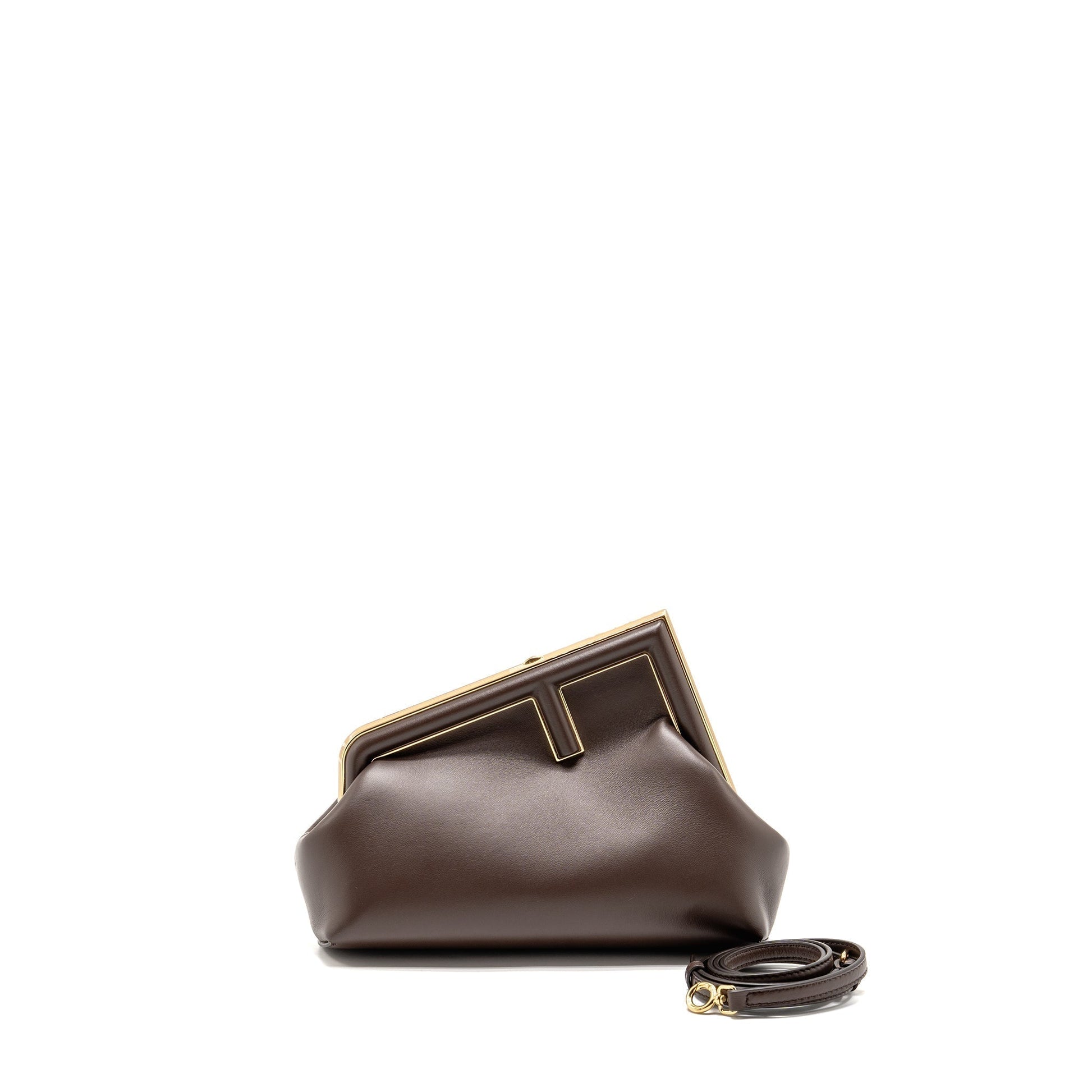 Fendi First Clutch Purse Nappa Brown Small Clutch Bag