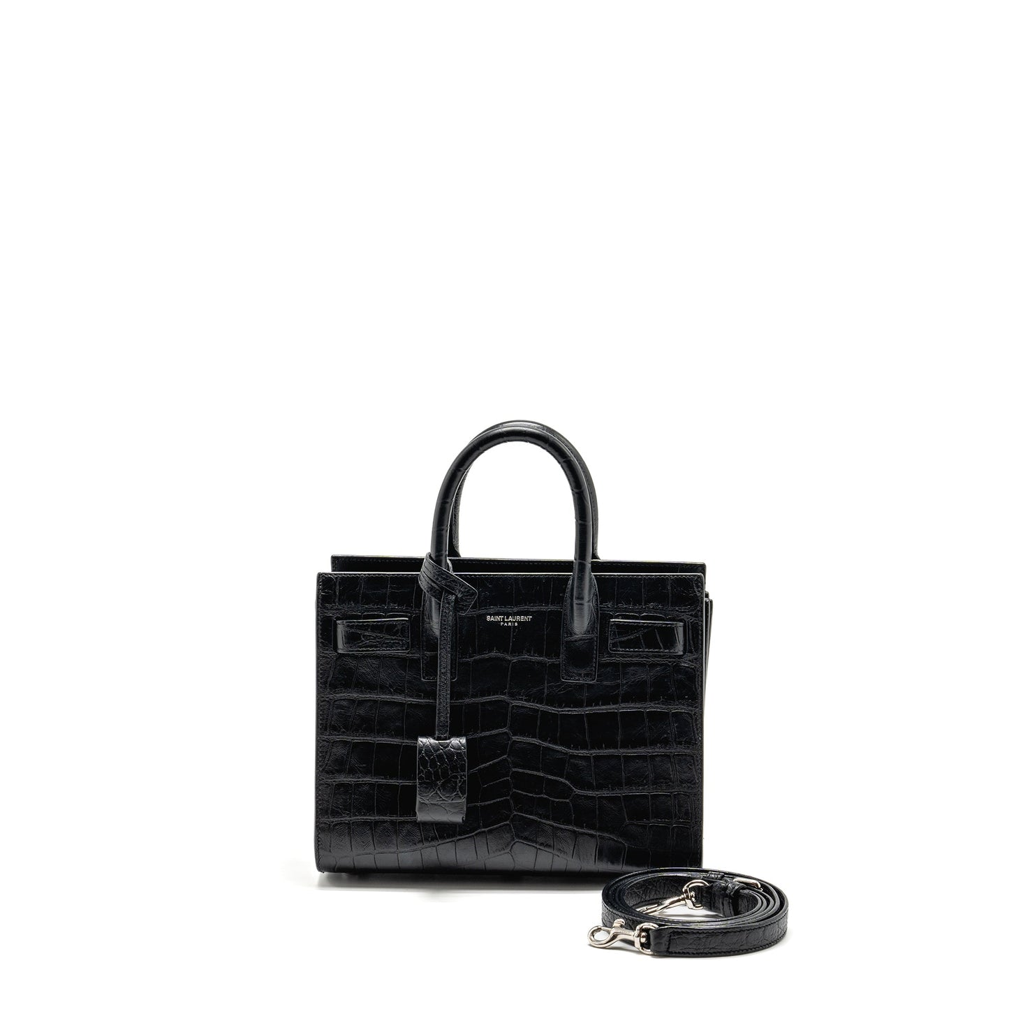 YSL Saint Laurent Saint Laurent Nano Sac De Jour Crocodile Black Travel Bag